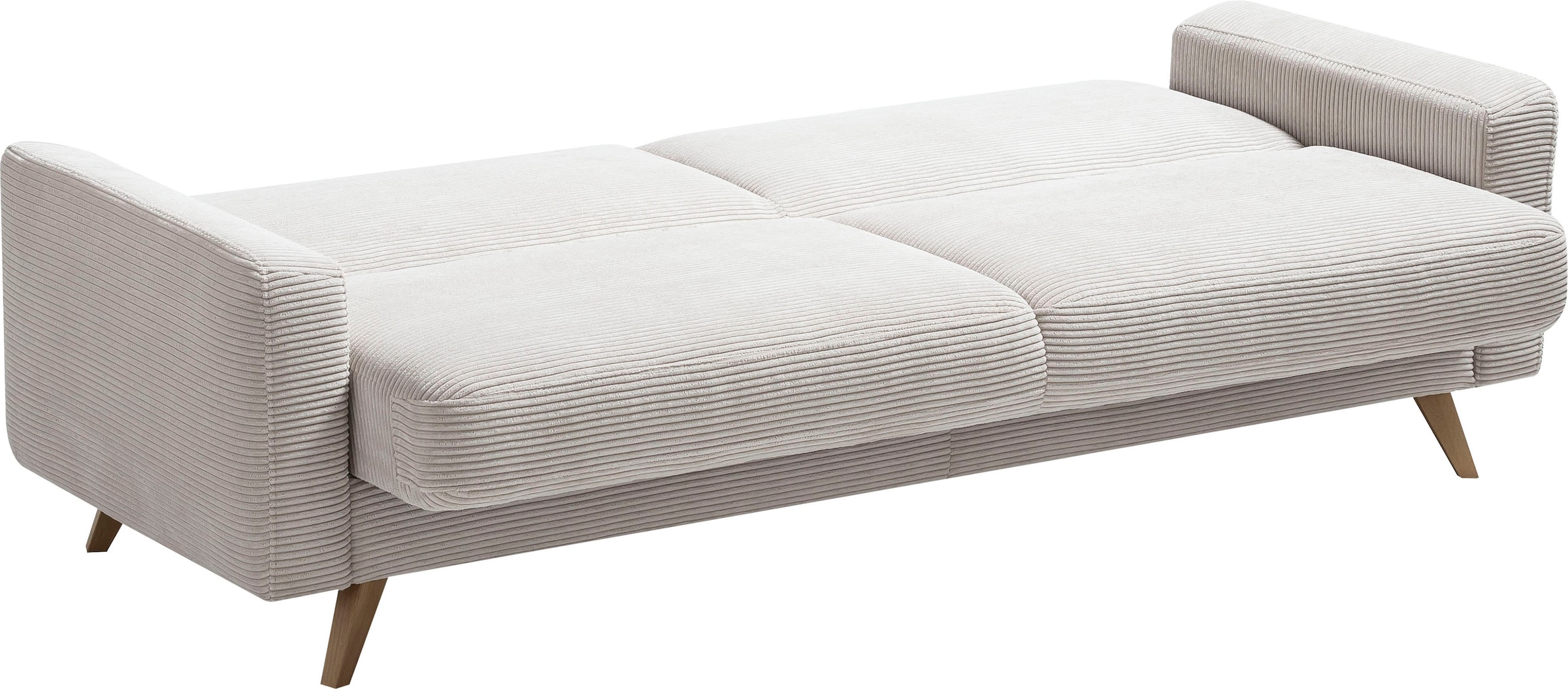 exxpo - sofa fashion 3-Sitzer »Samso, elegant und bequem, aktueller Cord Bezug, Kippcouch«, hochwertige Verarbeitung, Schlafsofa inkl. Bettfunktion und Bettkasten