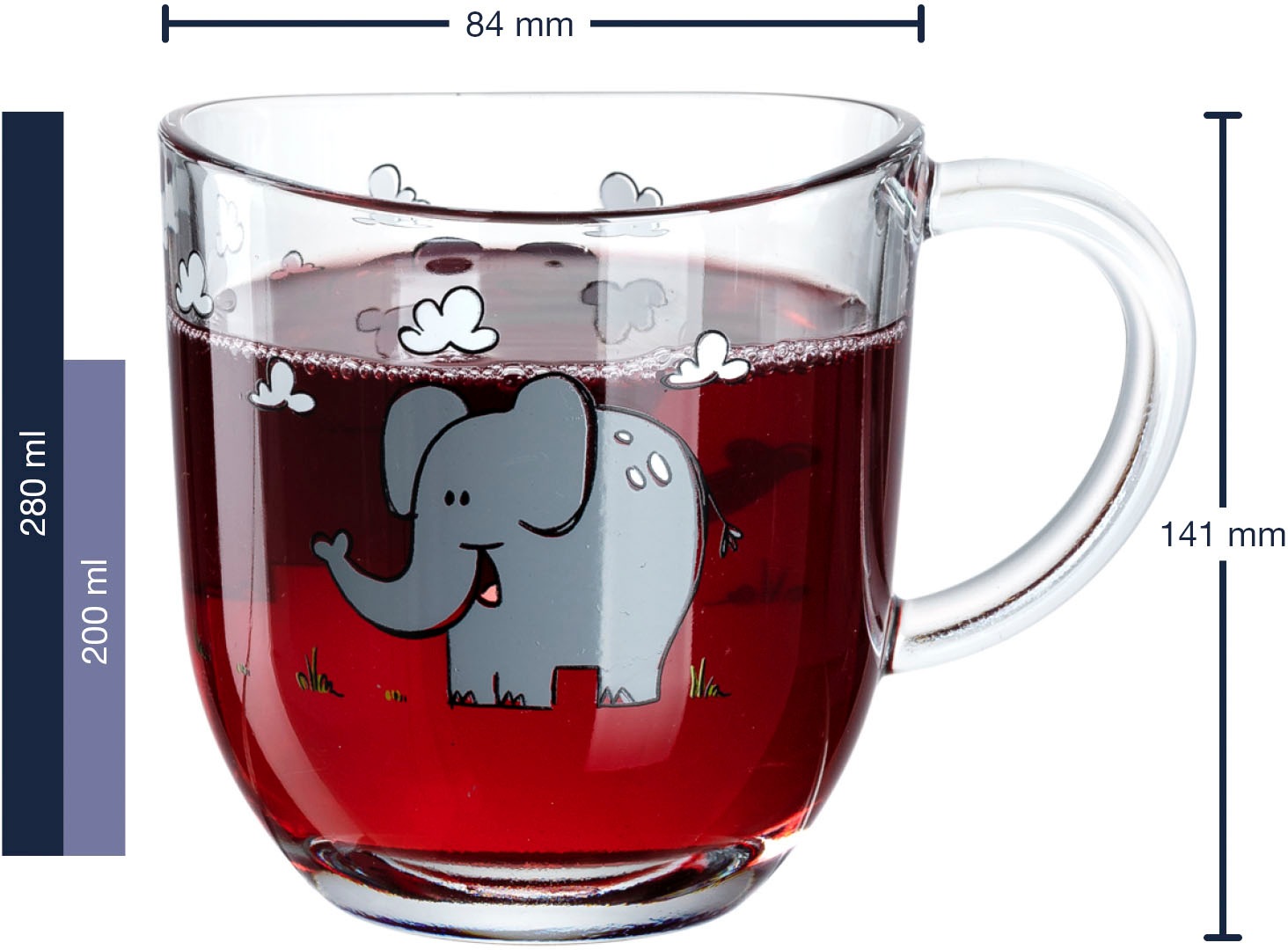 8. Bild von LEONARDO Tasse »BAMBINI Elefant 6er-Set«, (Set, 6 tlg.), 280 ml, 6-teilig