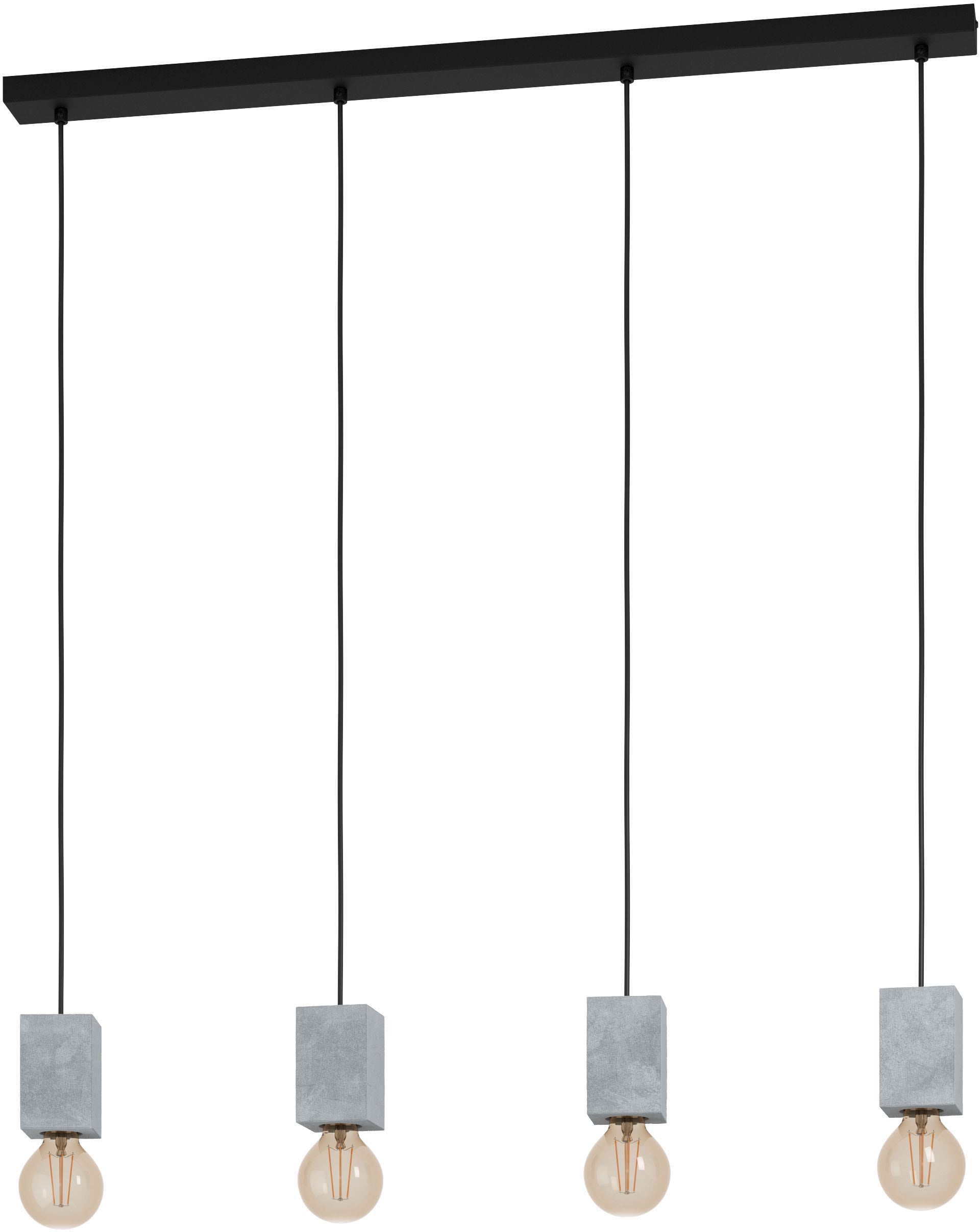 EGLO Hängeleuchte »PRESTWICK 3«, Hängeleuchte in schwarz aus Stahl - exkl. E27 - 40W