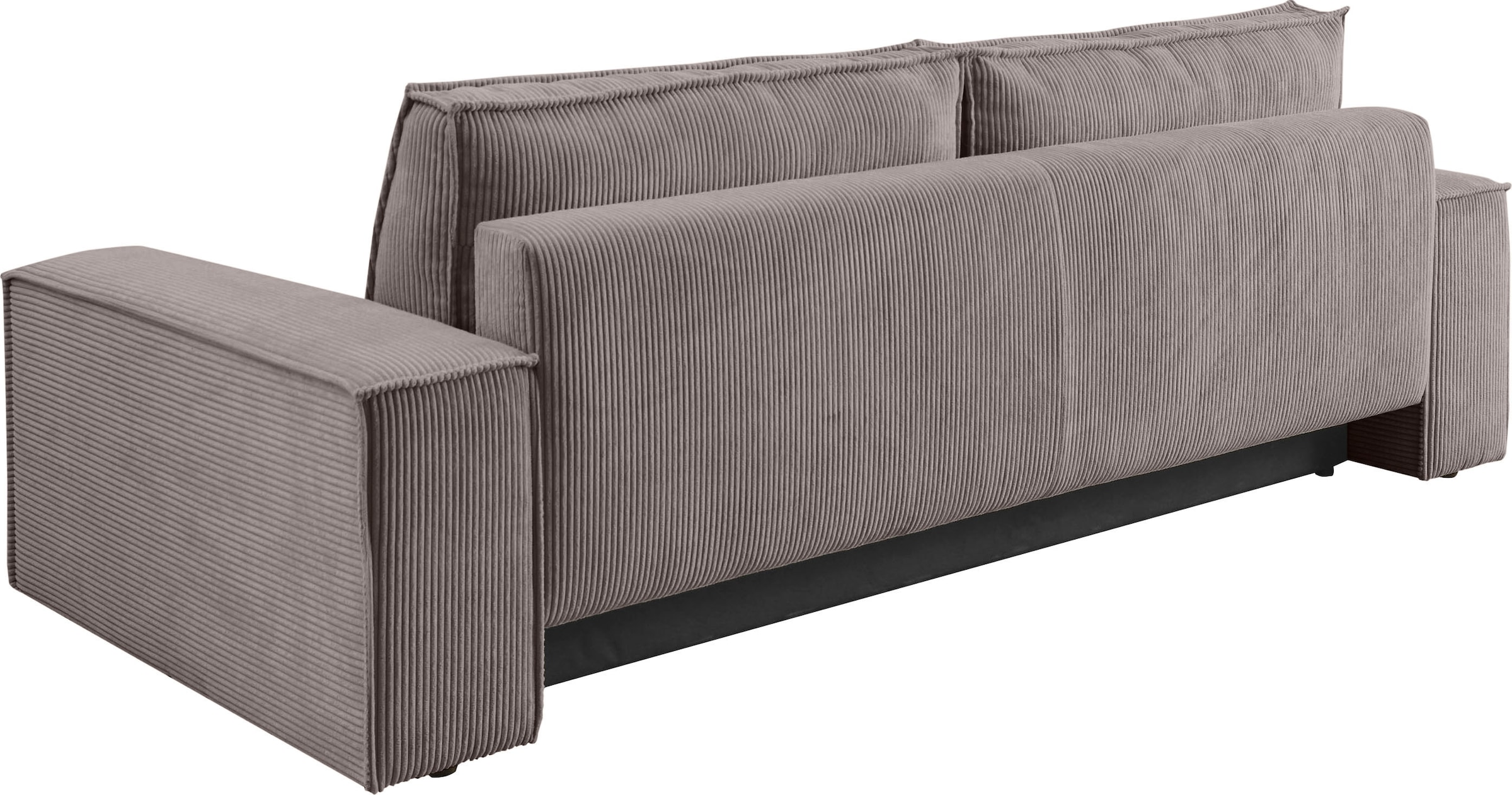 Home affaire 3-Sitzer »SHERWOOD Schlafsofa (257cm) Cord, Samtvelours, Vintage-Lederoptik«, Schlaffunktion mit Bettkasten (ca. 136/200cm)