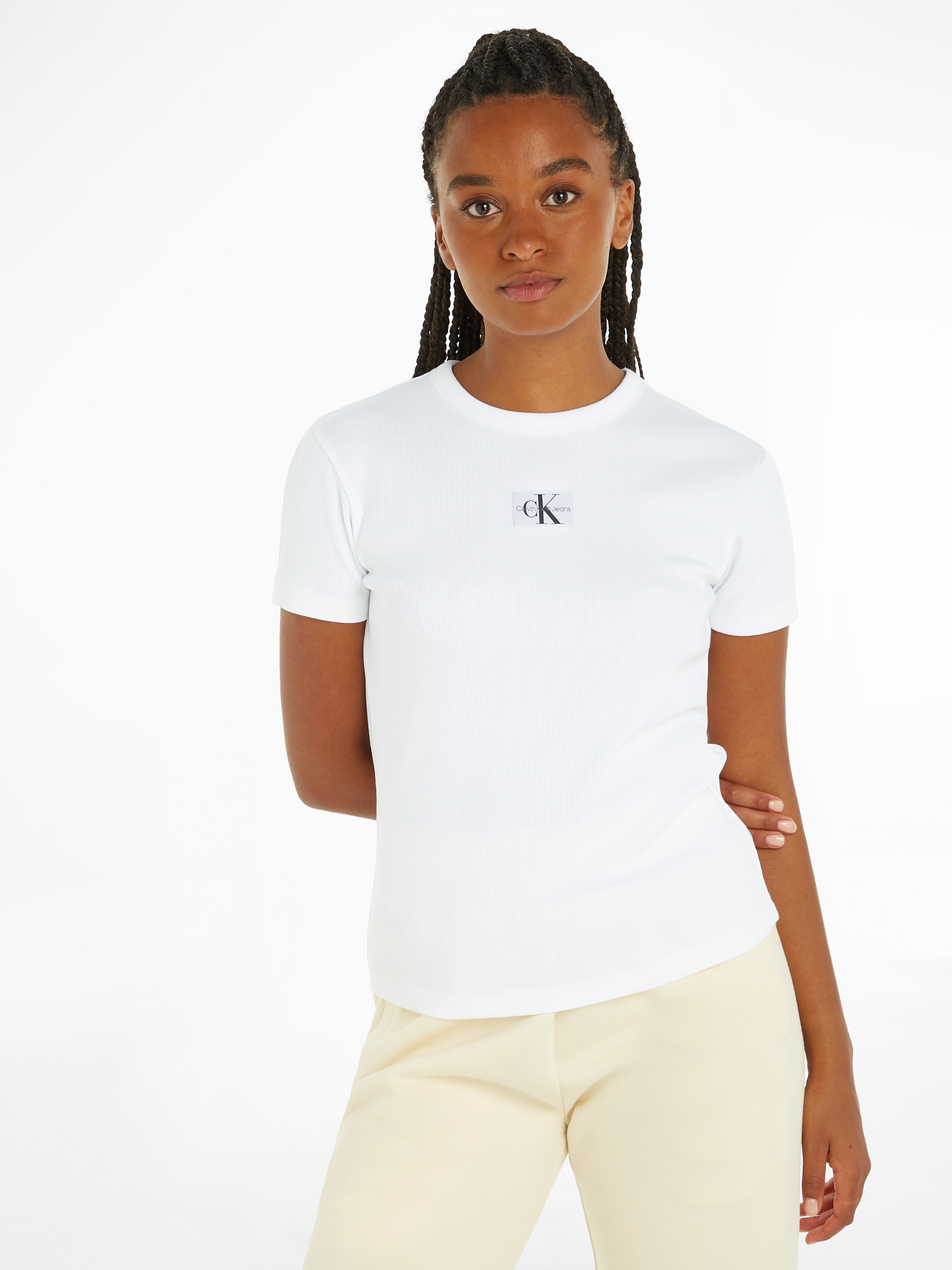 Calvin Klein Jeans T-Shirt »WOVEN LABEL RIB REGULAR TEE« online kaufen