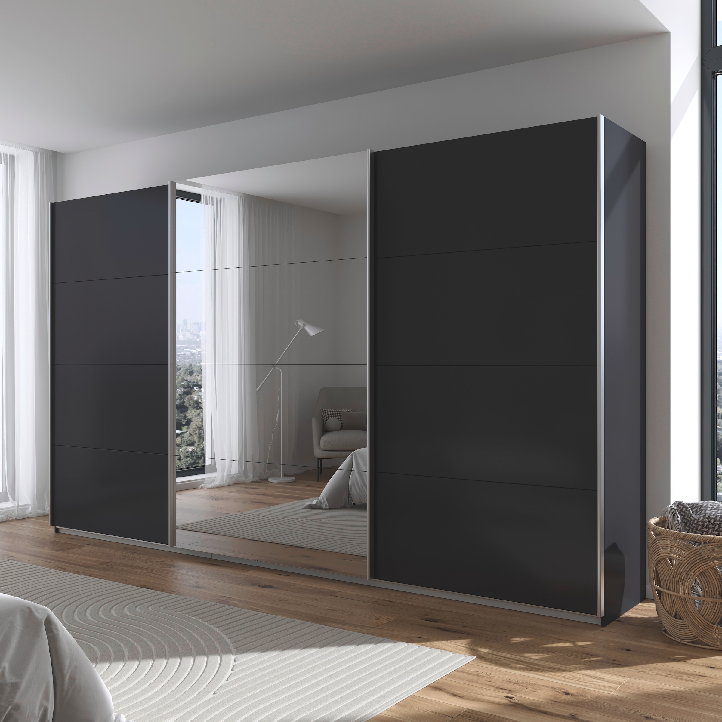 rauch Schwebetürenschrank »Kleiderschrank Schrank Garderobe AGORDO«, Top Innenausstattung, in 4 Breiten und 2 Höhen MADE IN GERMANY