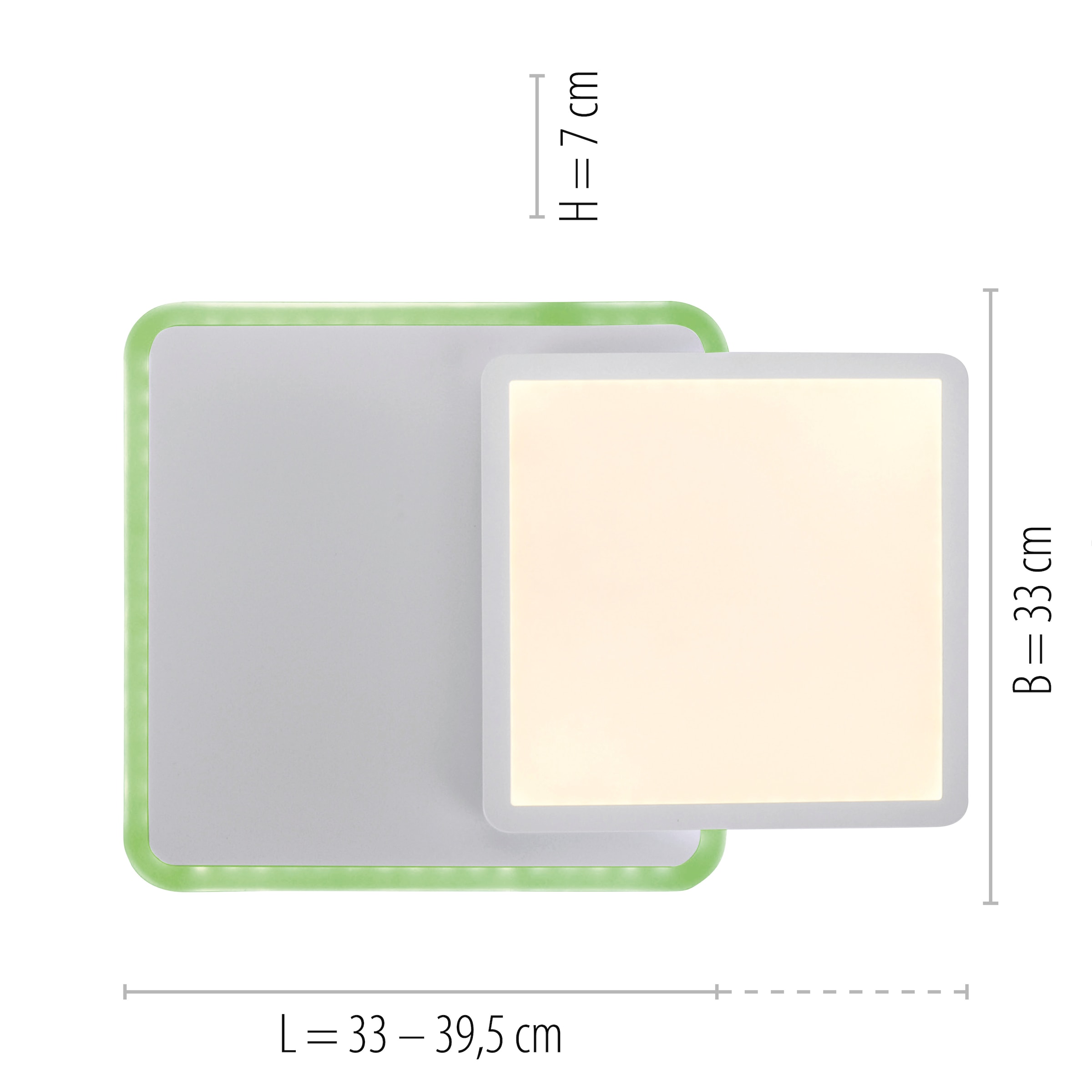 JUST LIGHT Deckenleuchte »ARENDA« LED-Board 1 Stk. warmweiß - kaltweiß CCT - tunable white, RGB, dimmbar über Fernbedienung, Serienschalter