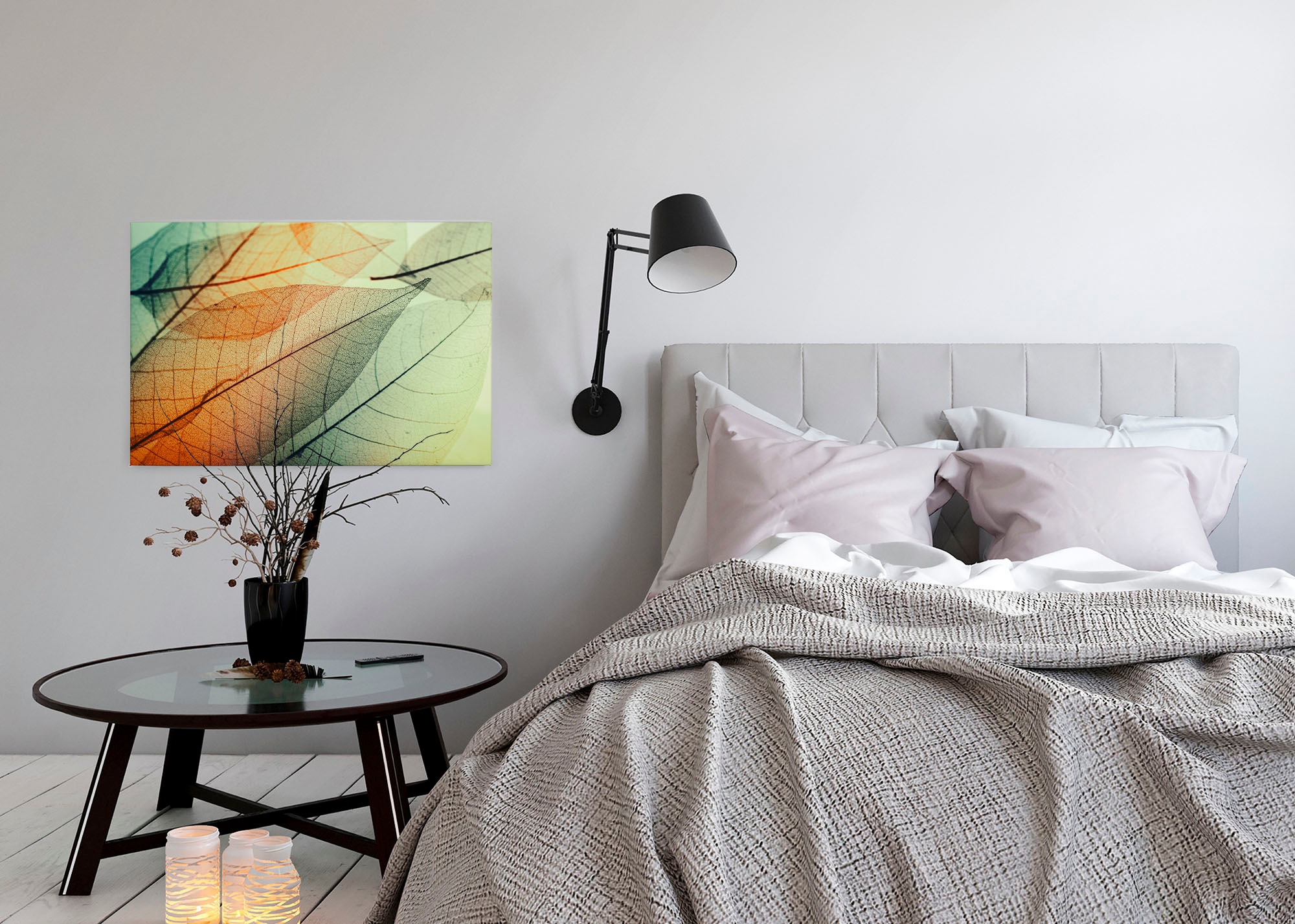 A.S. Création Leinwandbild »Limpid Leaf«, Kunst-Natur-Kinder, (1 St.), Keilrahmen Moderne Blätter Bunt Leinwand-Bild Wohnzimmer modern Kinder