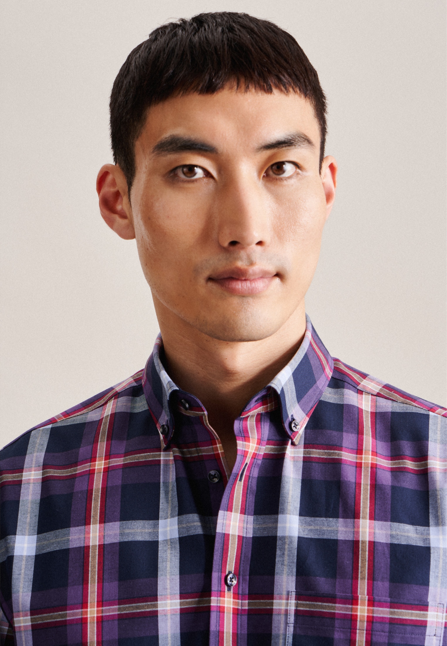 seidensticker Flanellhemd »Regular«, Regular Langarm Button-Down-Kragen Karo