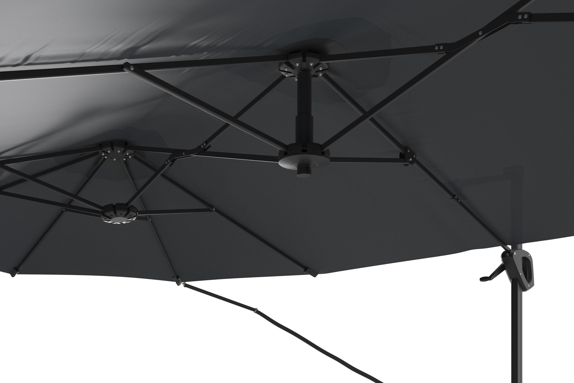 KONIFERA Ampelschirm »»Elba« Twin in anthrazit oder creme erhältlich« BxLxH: 455x263x237 cm, um 360° drehbar