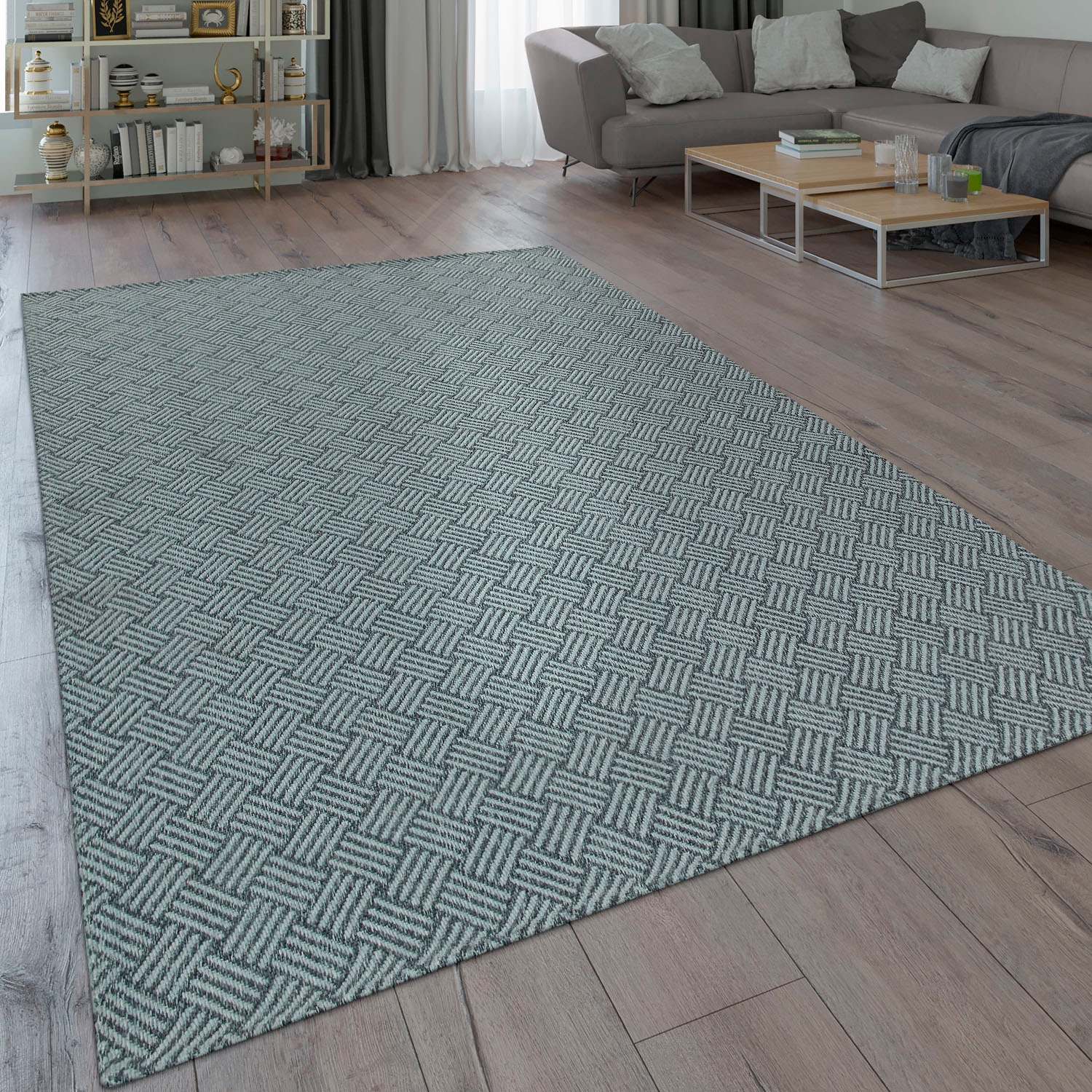 Paco Home Teppich »Varadero 461«, rechteckig, 4 mm Höhe, 3D-Design, Kurzflor, Wohnzimmer