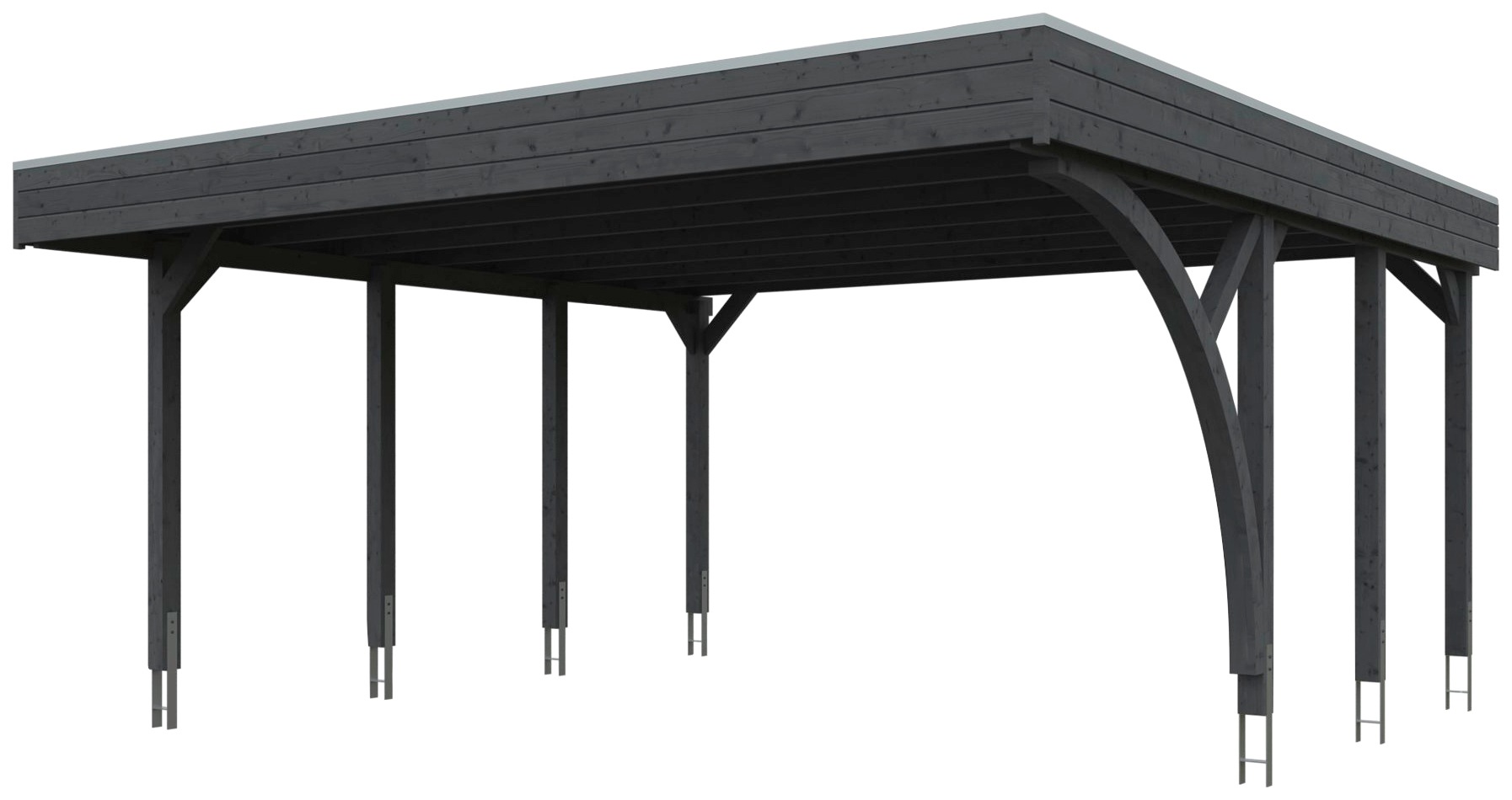 Skanholz Doppelcarport »Friesland Set 7«, Fichtenholz, 514 cm, dunkelgrau