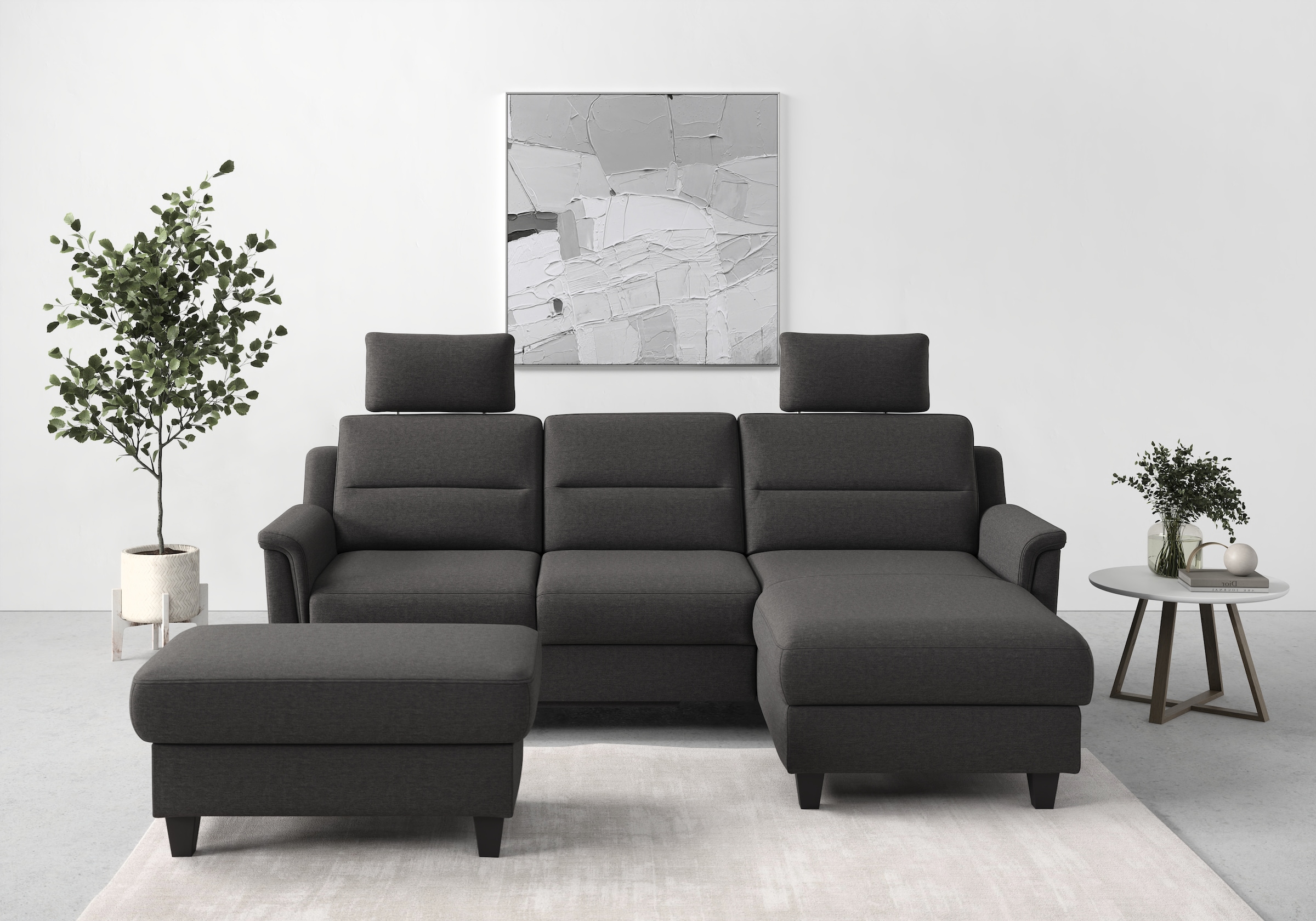 sit&more Ecksofa "Farö L-Form", inklusive Federkern, wahlweise mit Bettfunk günstig online kaufen