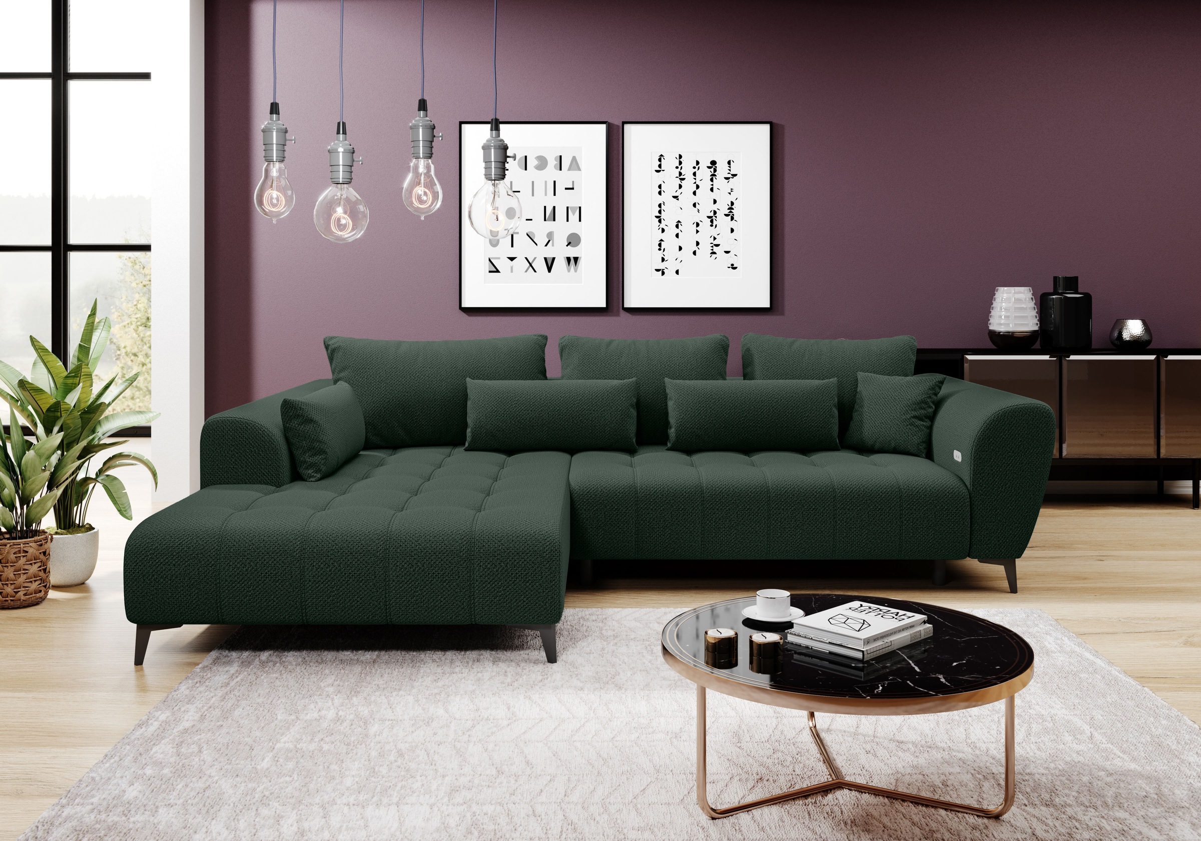 WERK2 Ecksofa »Memo Garay« Luxus in Übergröße: XXL-Liegefläche, Komfort-Ott günstig online kaufen
