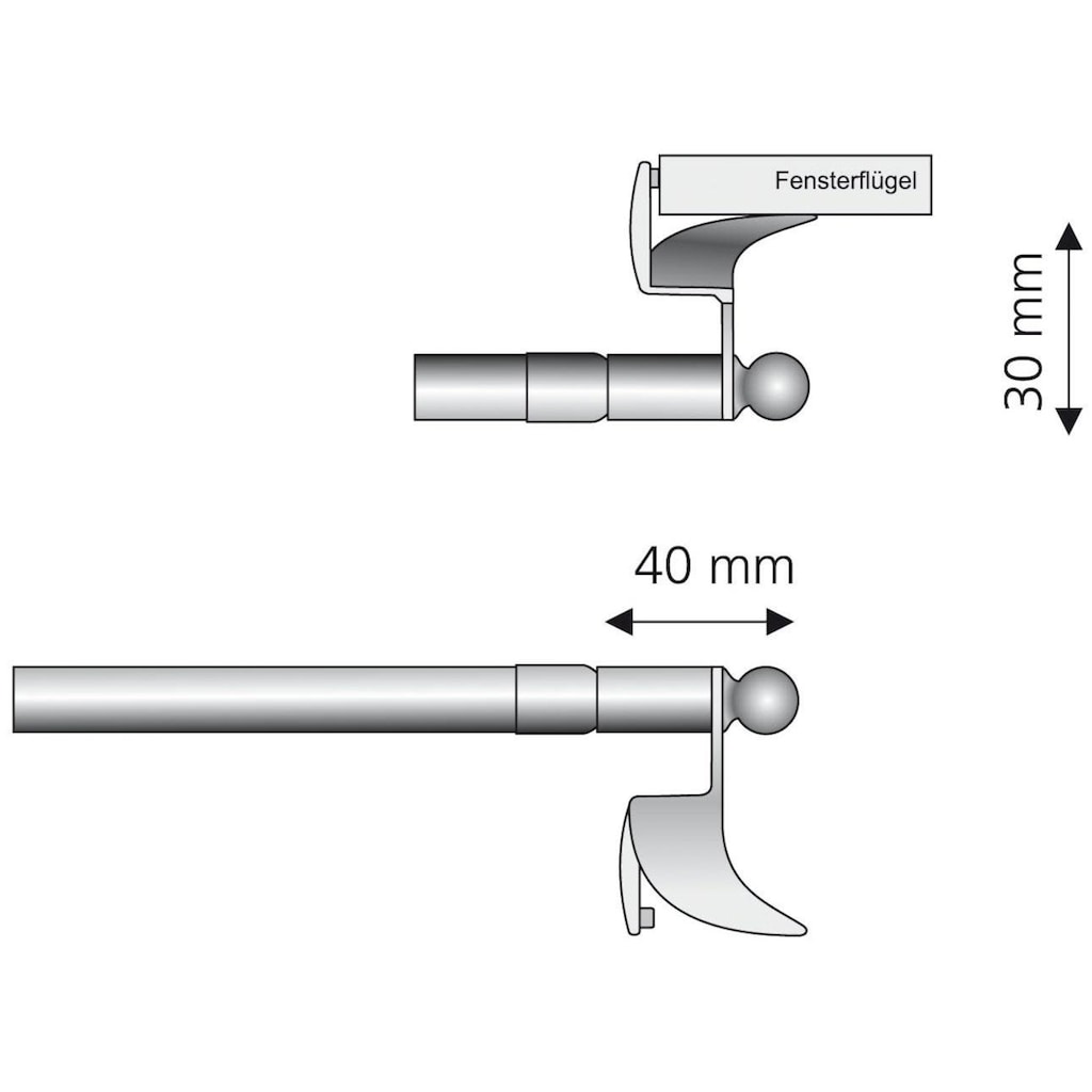 Liedeco Scheibenstange »Exclusiv«, 1 läufig-läufig, ausziehbar