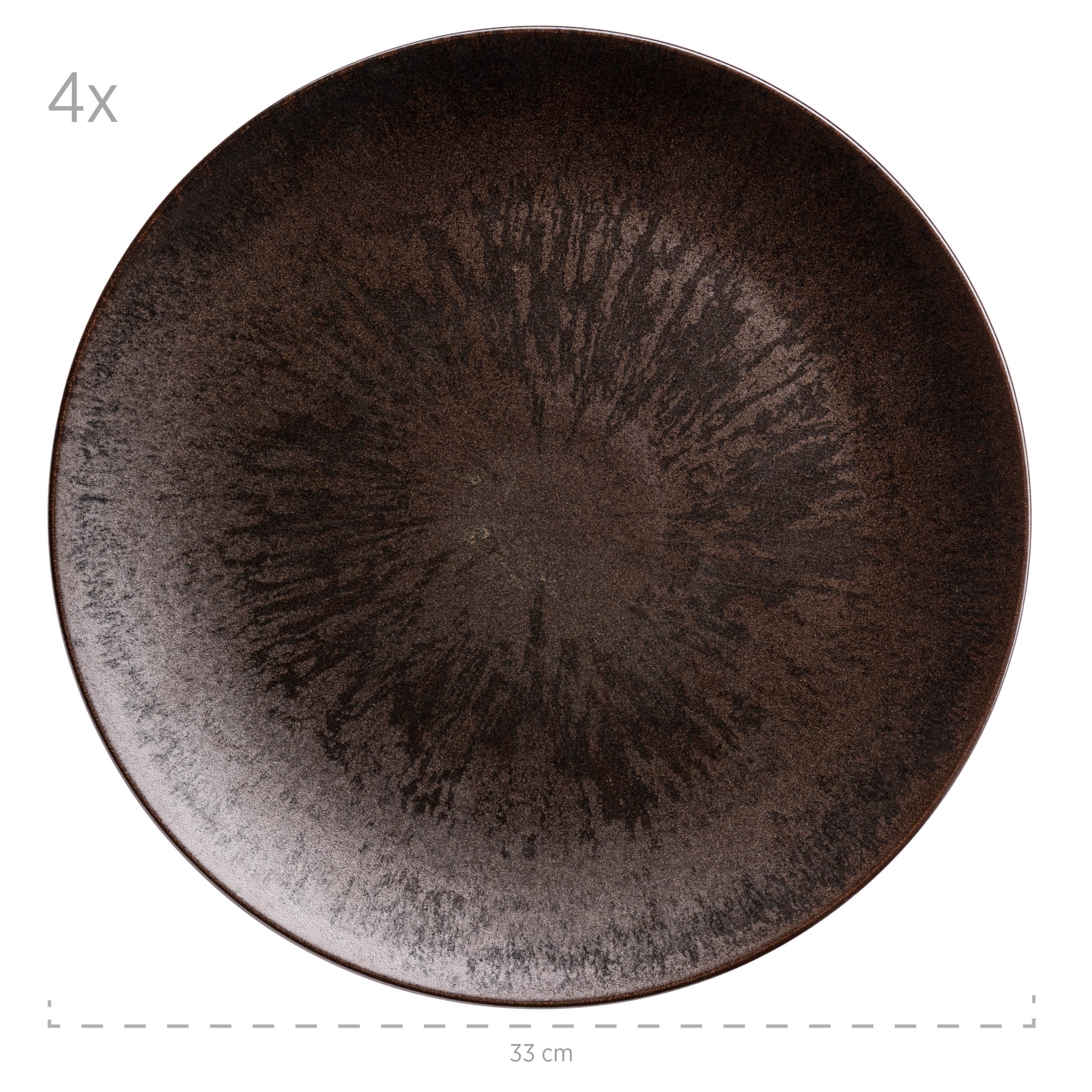 MÄSER Platzteller »Platzteller-Set Metallic Bronze, aus Keramik«, (Set, 4 tlg.)