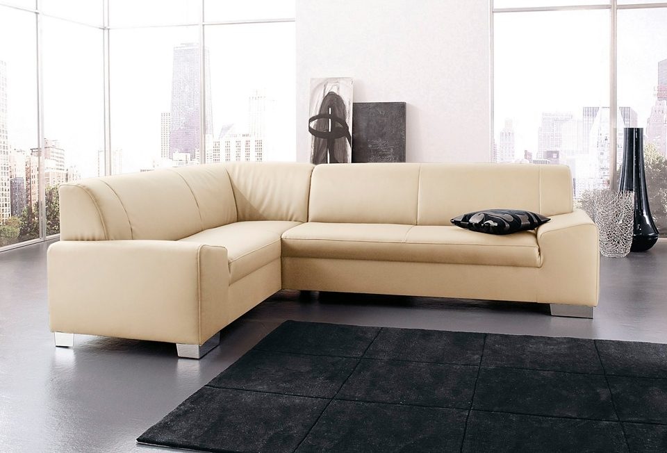 DOMO collection Ecksofa »Alisson, zeitlose Optik, flache Armlehnen, L-Form« günstig online kaufen