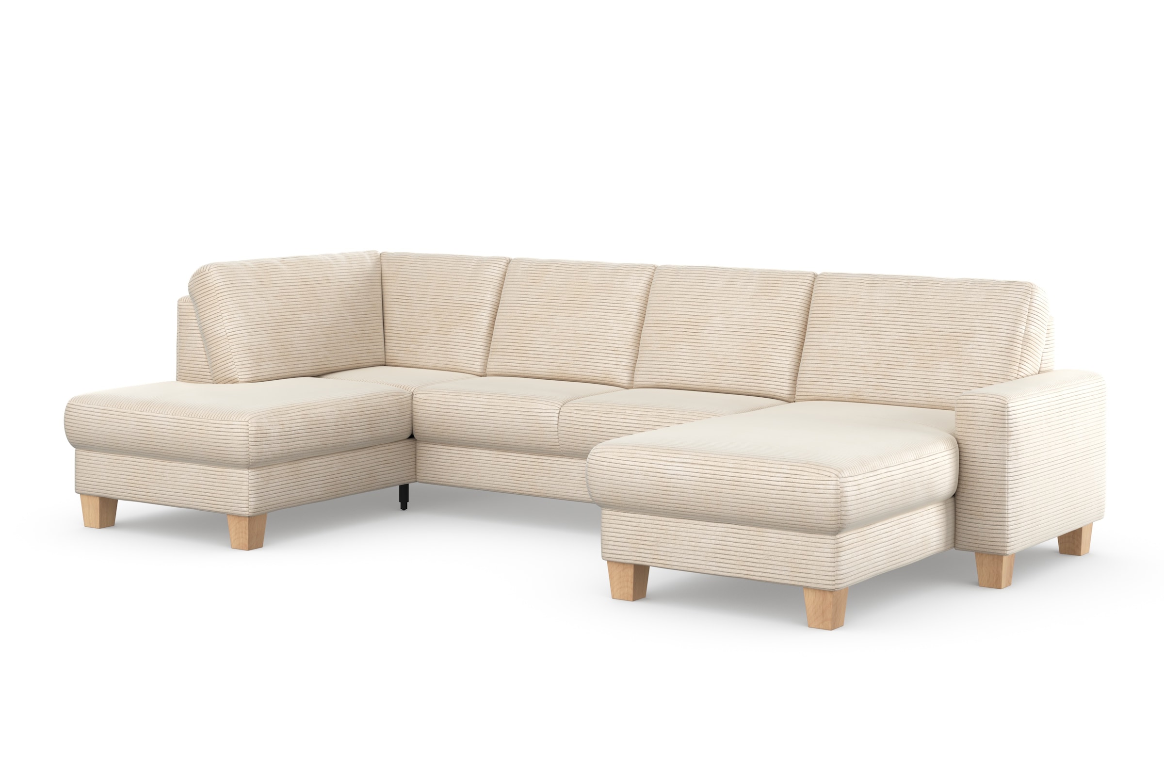 Home affaire Wohnlandschaft »Summer U-Form«, mit oder ohne Bettfunktion und Bettkasten, Cord-Bezug