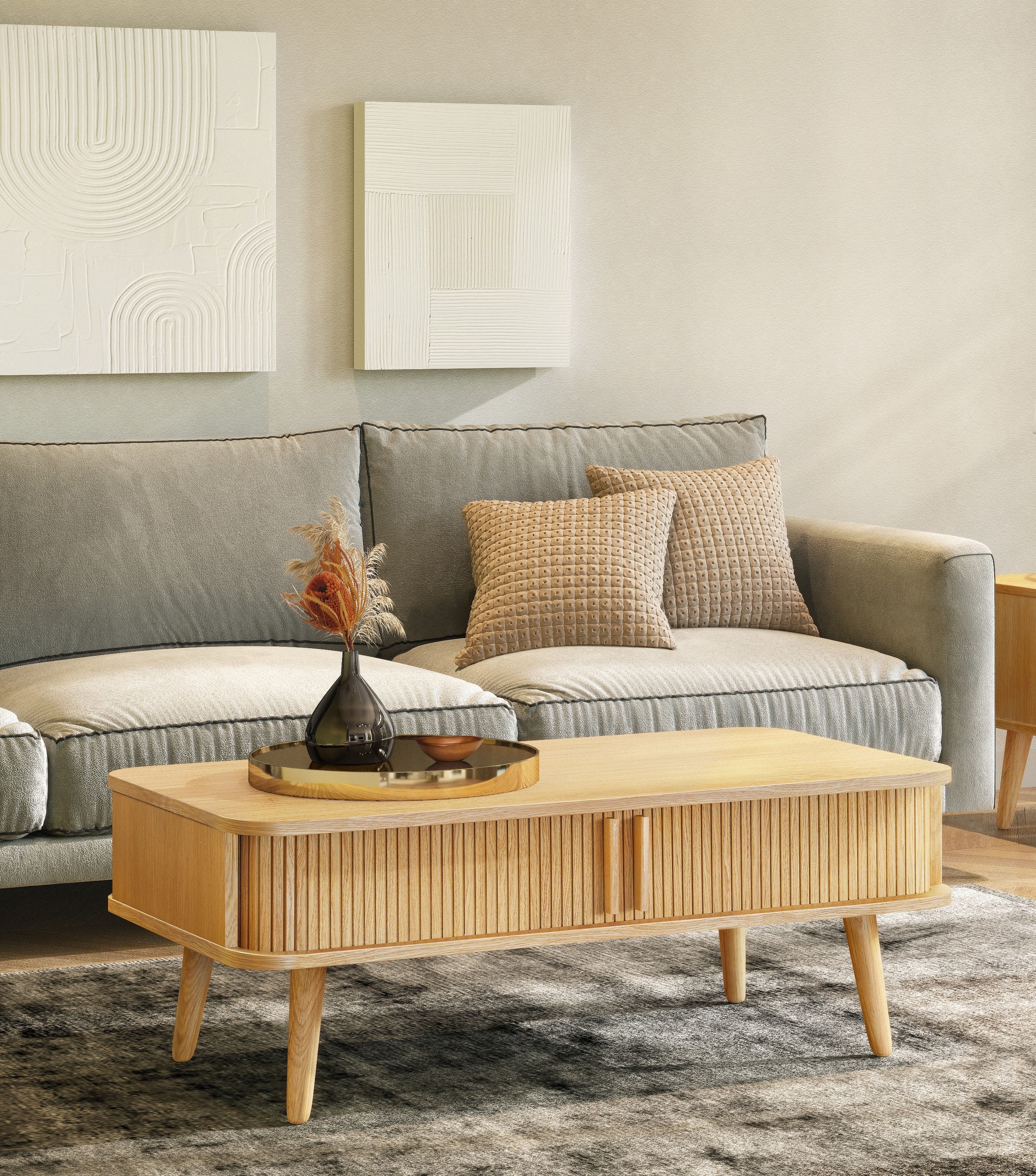 Woodman Couchtisch »Rove«, besonderes Design, teilmassiv, Breite 107 cm günstig online kaufen
