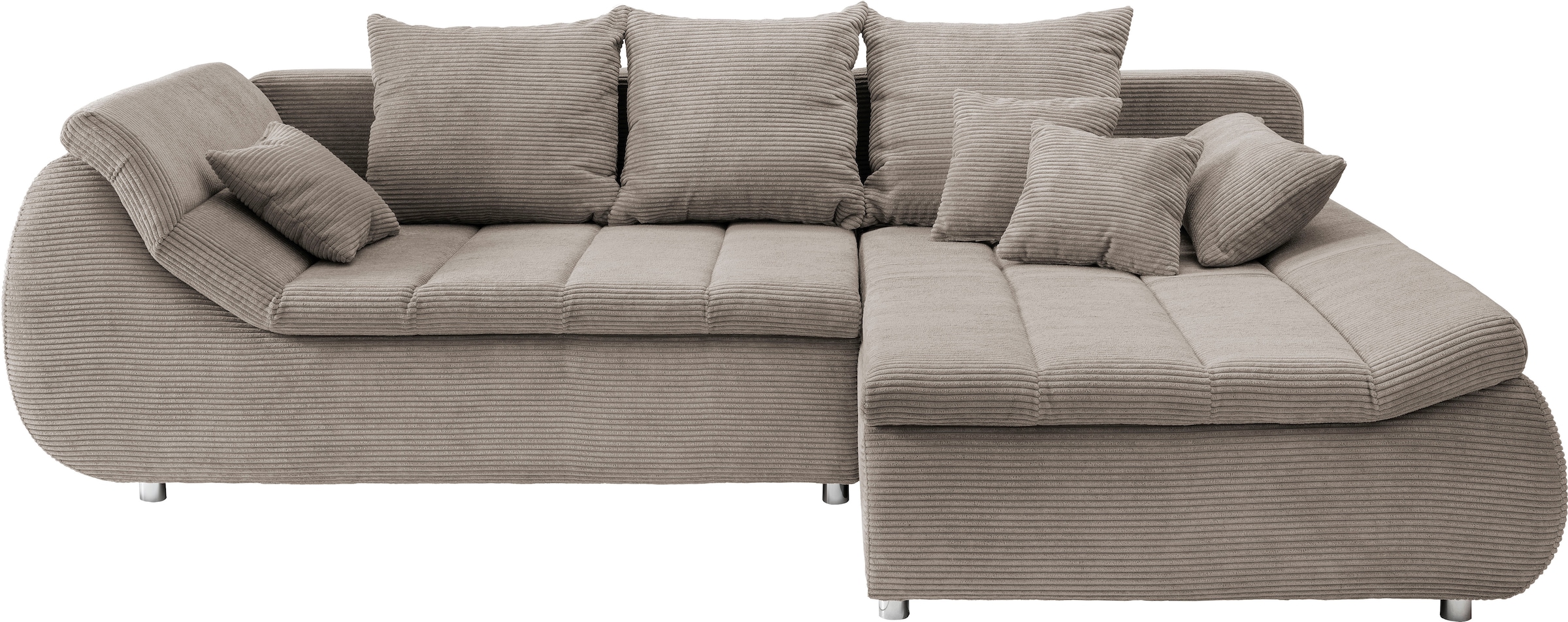 INOSIGN Ecksofa »Imola elegant und bequem, aktuelle Steppung im Sitz, L-Form«, wahlweise mit Bettfunktion