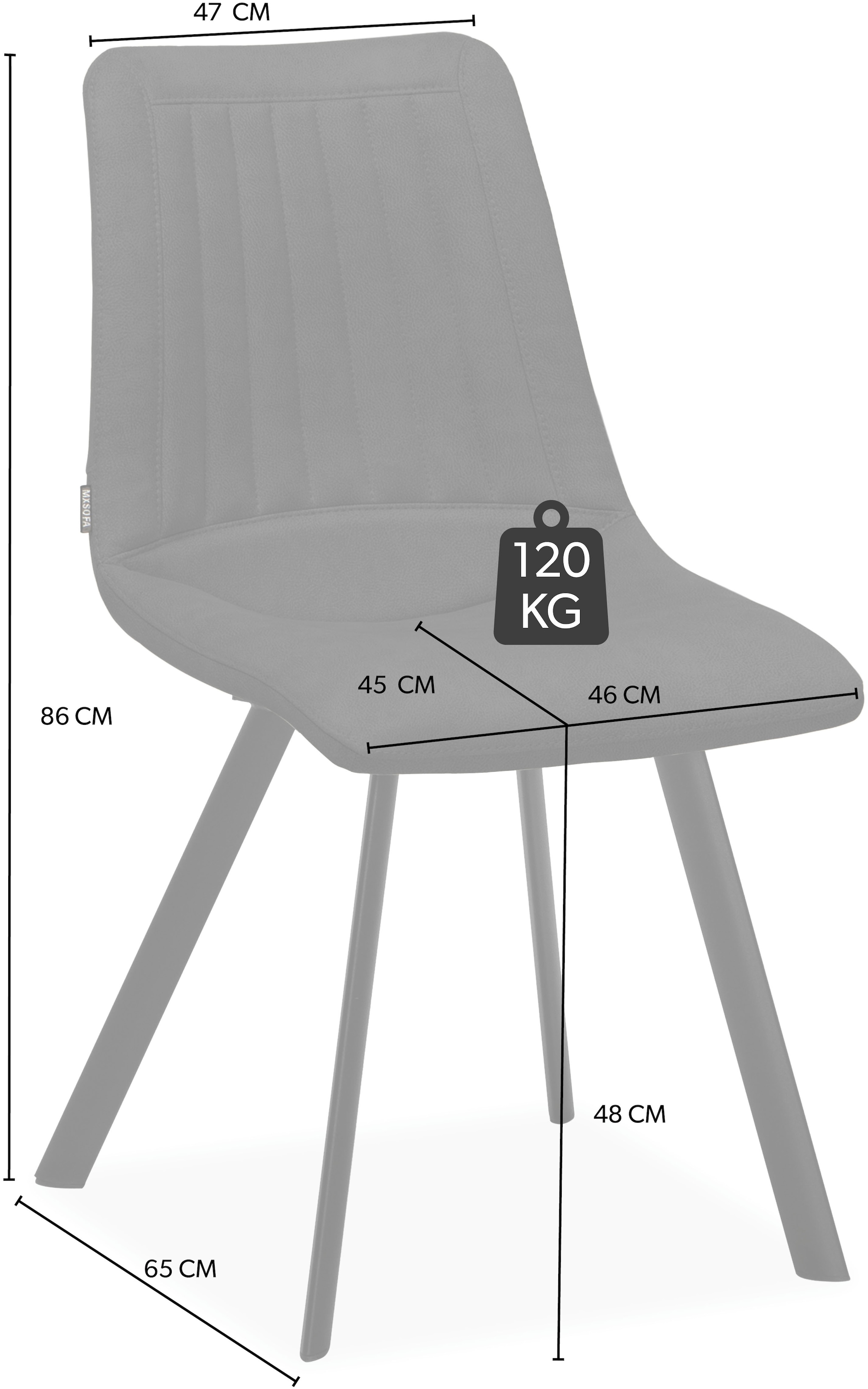 OMG Design Esszimmerstuhl »Pluto«, (Set), 2 St., Stoff, pflegeleichte Microfaser, Lederoptik