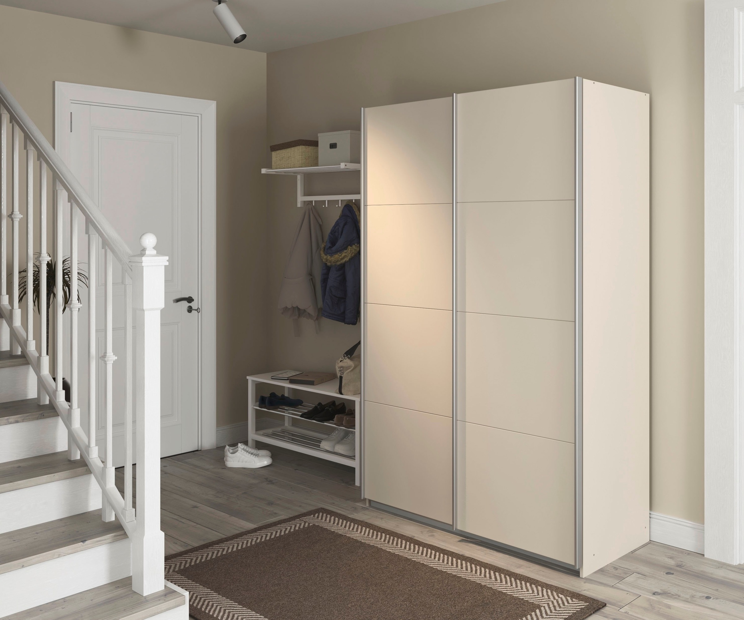 INOSIGN BY RAUCH Schwebetürenschrank »Kleiderschrank Schrank Garderobe Schlafzimmerschrank THANOS«, (in 3 verschiedenen Ausstattungen BASIC/CLASSIC/PREMIUM), Optional mit Spiegel, Metall-Griffleisten alufarben MADE IN GERMANY