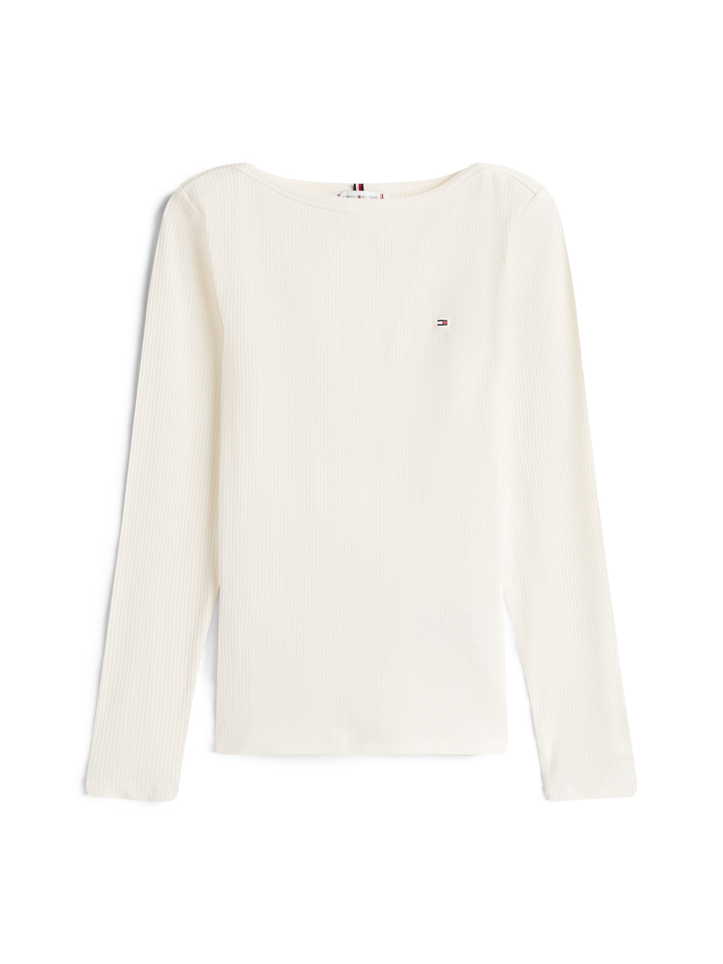 Tommy Hilfiger Langarmshirt »SLIM 5X2 RIB BOAT-NK LS«, in gerippter Struktur