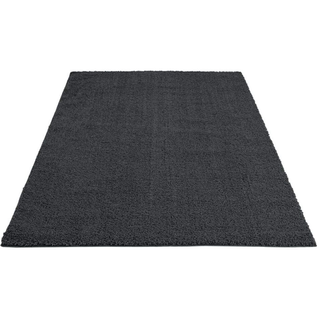 Carpet City Hochflor-Teppich »Plainy«, rechteckig, 30 mm Höhe, Shaggy Polyester Teppich, besonders weich, Uni Farben, Wohnzimmer, Schlafzimmer
