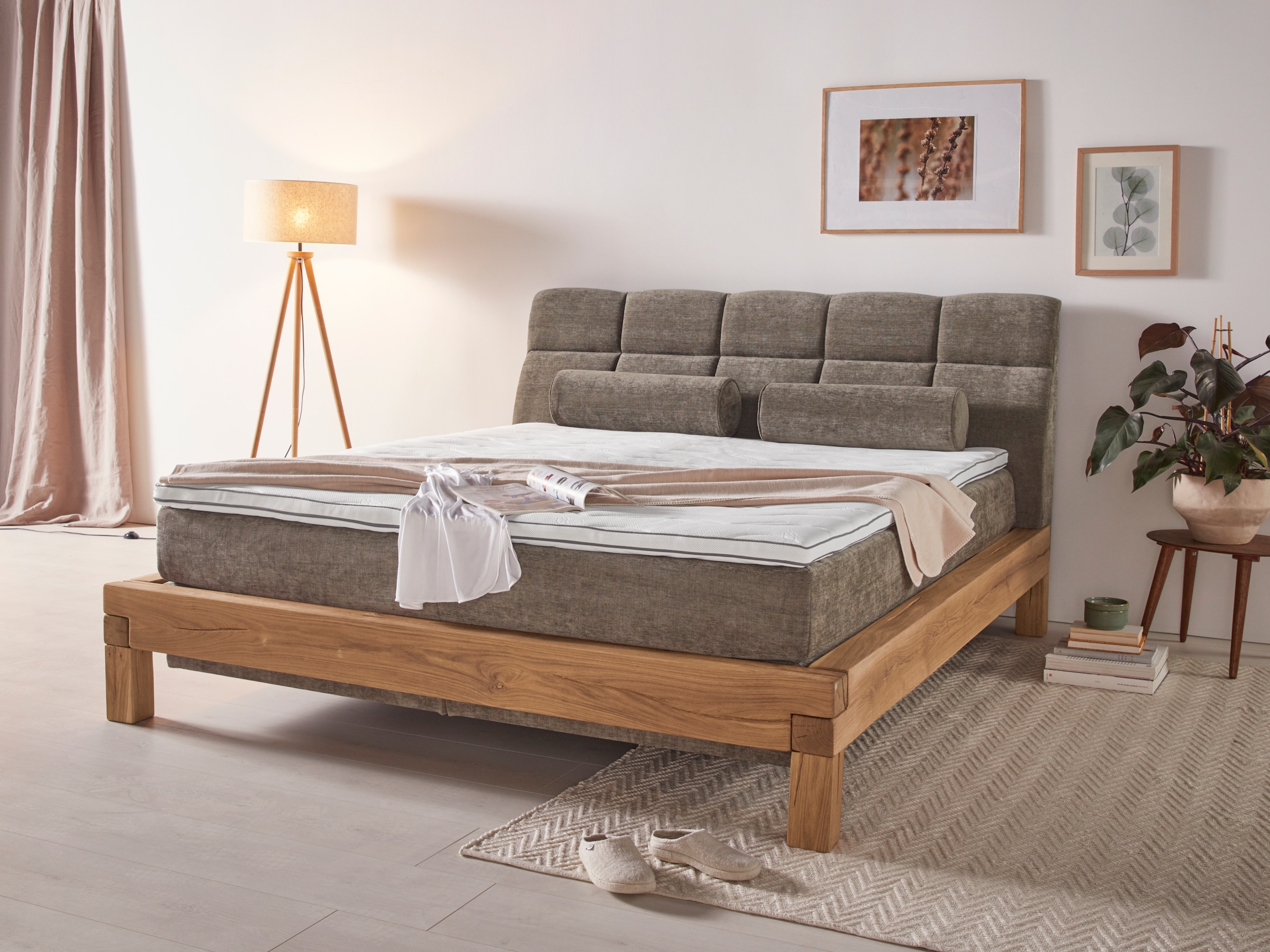 Home affaire Boxspringbett »Villads«, Liegefläche: 180/200 cm, Inside-Boxspring-Unterbau, recycelte Stoffe