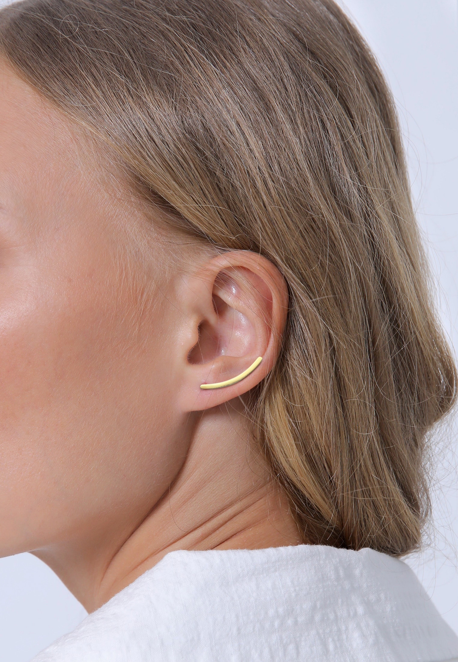 Elli Single-Ohrhaken »Single Earclimber Ohrklemme Gewölbt 925 Silber«