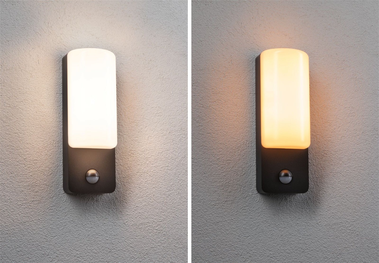Paulmann LED Außen-Wandleuchte »Bonnie IP44 93x77mm 2200 - 3000K 8,5W 560lm 230V Anthrazit Aluminium«, 1 flammig, Bewegungsmelder insektenfreundlich und seewasserresistent