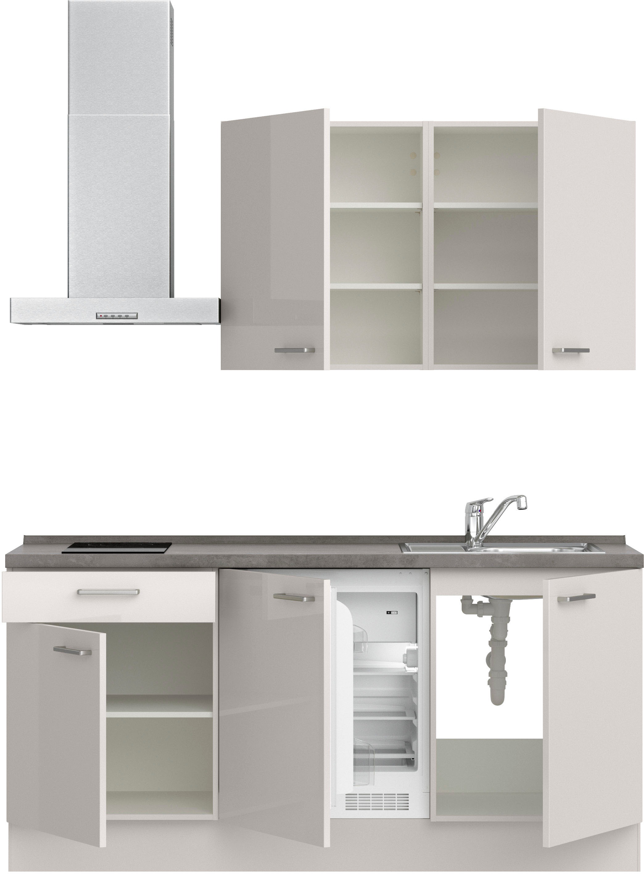 nobilia® Küchenzeile »"Flash I"«, vormontiert, Ausrichtung wählbar, Breite 180 cm, wahlw. mit E-Geräten