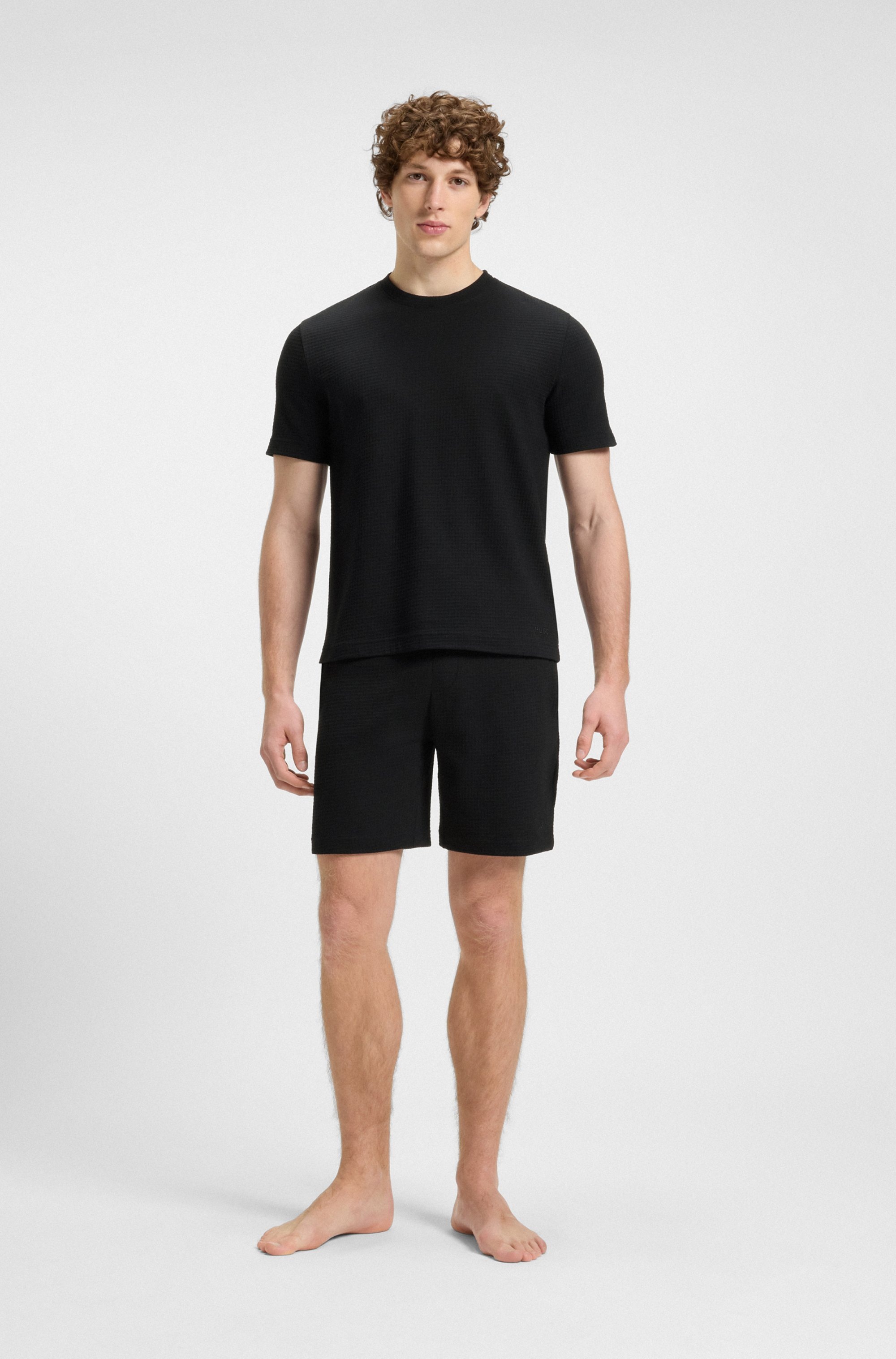 HUGO Underwear T-Shirt »,Austin T-Shirt« Waffelstruktur und Logo-Stickerei