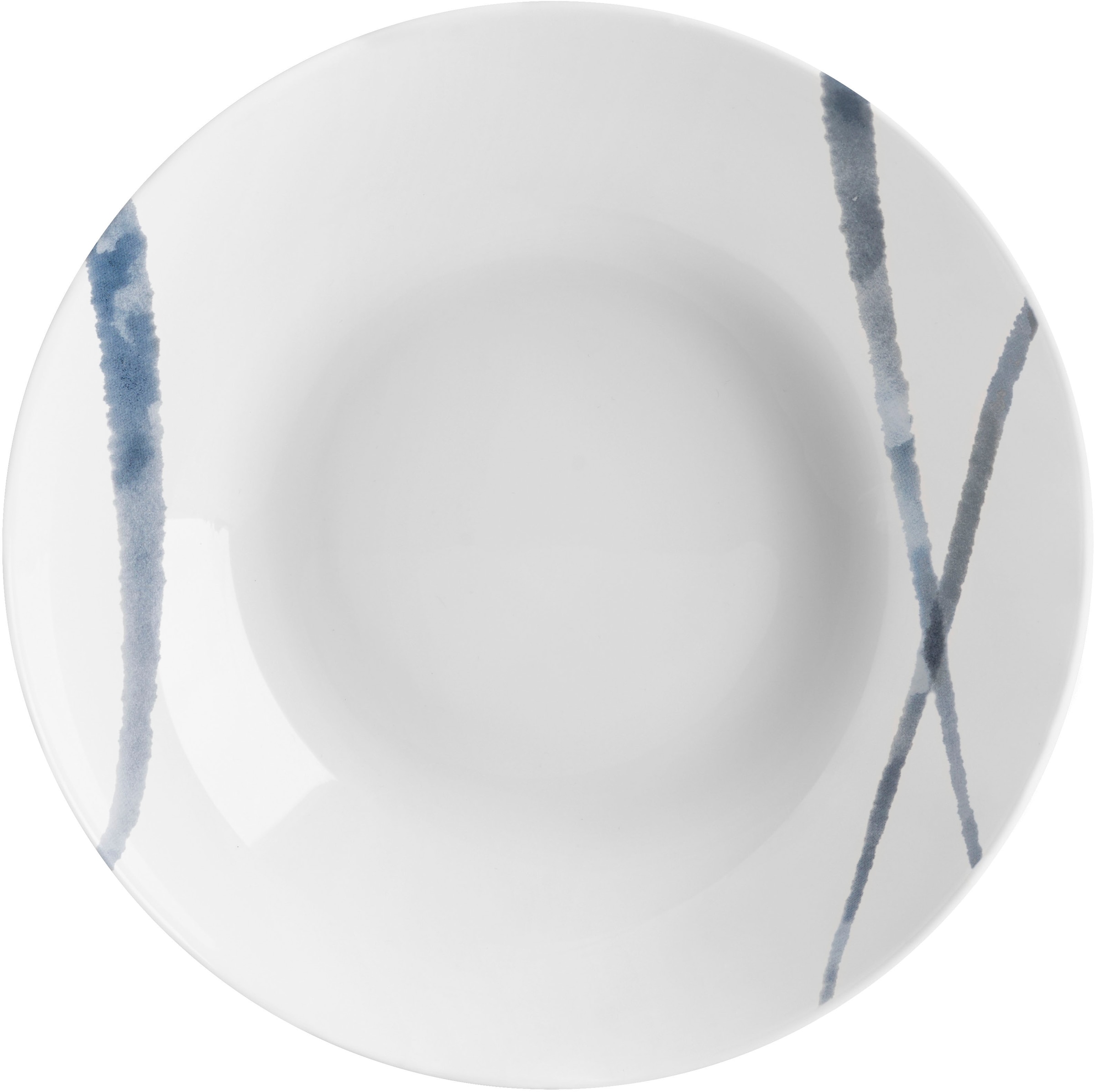 van Well Tafelservice »Geschirr-Set Madrid, Tafel-Set 18-teilig«, (Set, 18 tlg.), Opalglas, mit grauen Streifen, spülmaschinen- und mikrowellengeeignet