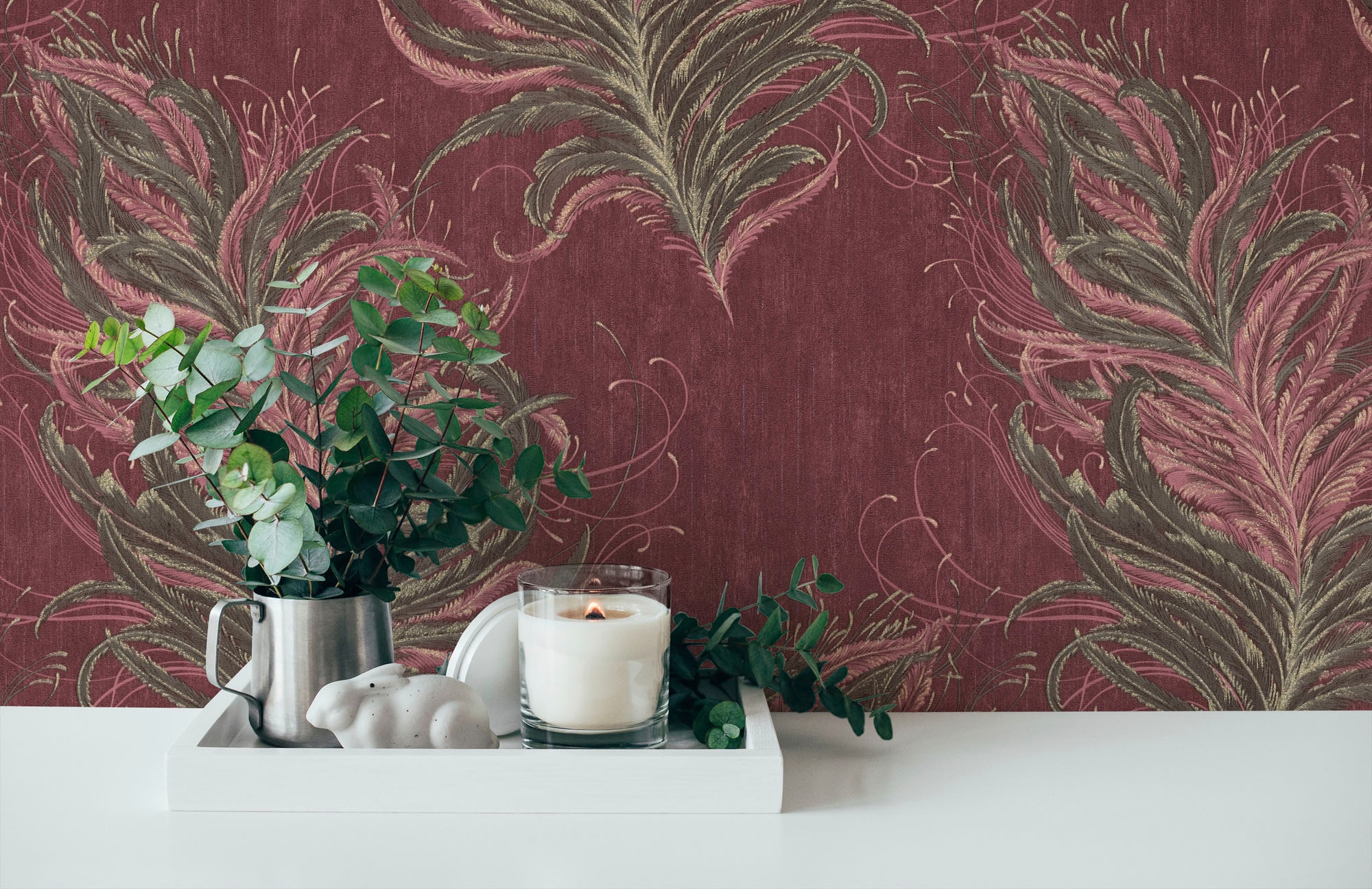 living walls Vliestapete »Mata Hari«, orientalisch-gemustert-Motiv, Tapete Federn Tapeten Wohnzimmer Schlafzimmer Küche modern Design Büro