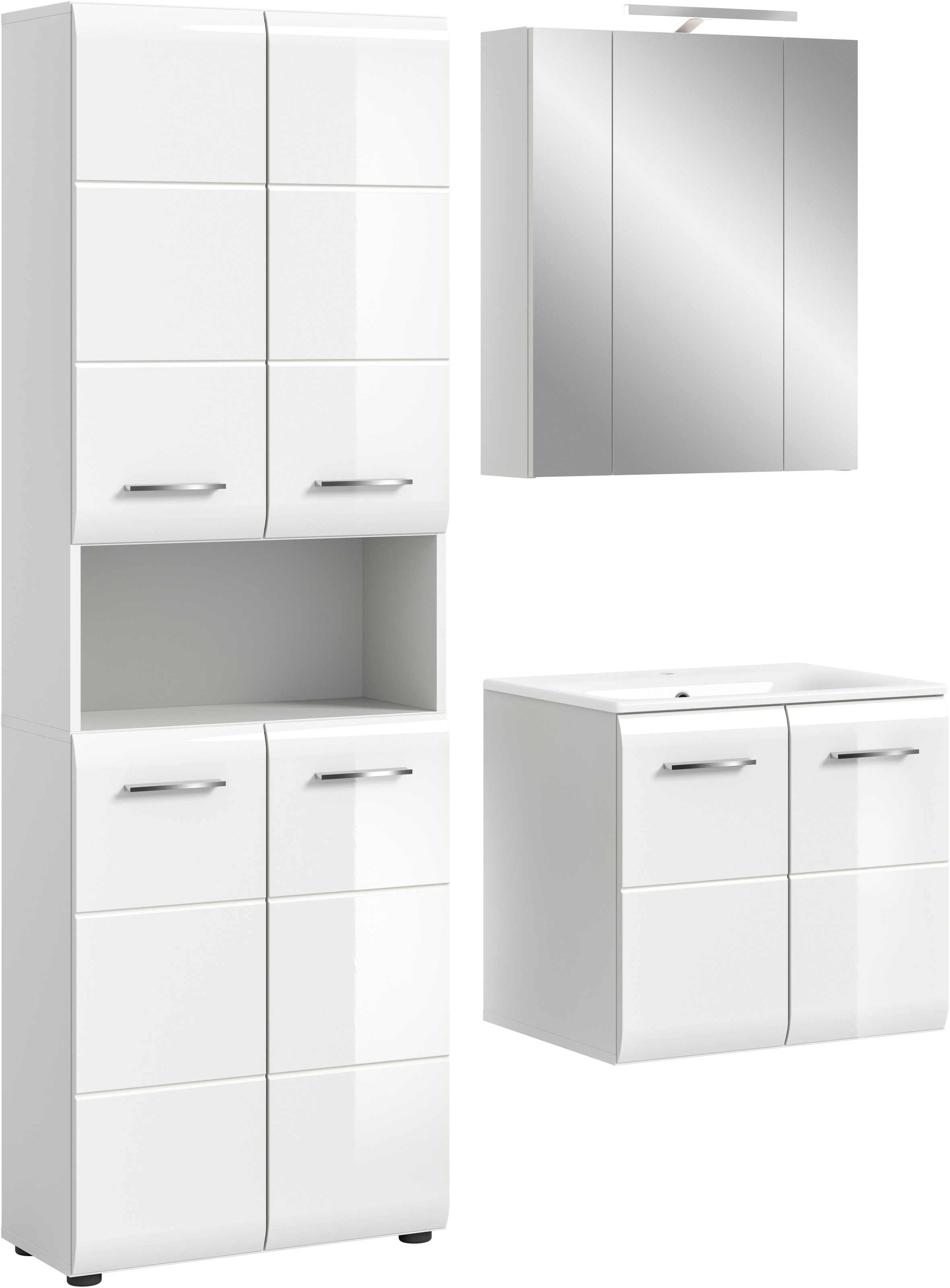 INOSIGN Badezimmer-Set Set, 5 Stk. tlg. Florenz, Badkombination 5-tlg,Weiß günstig online kaufen