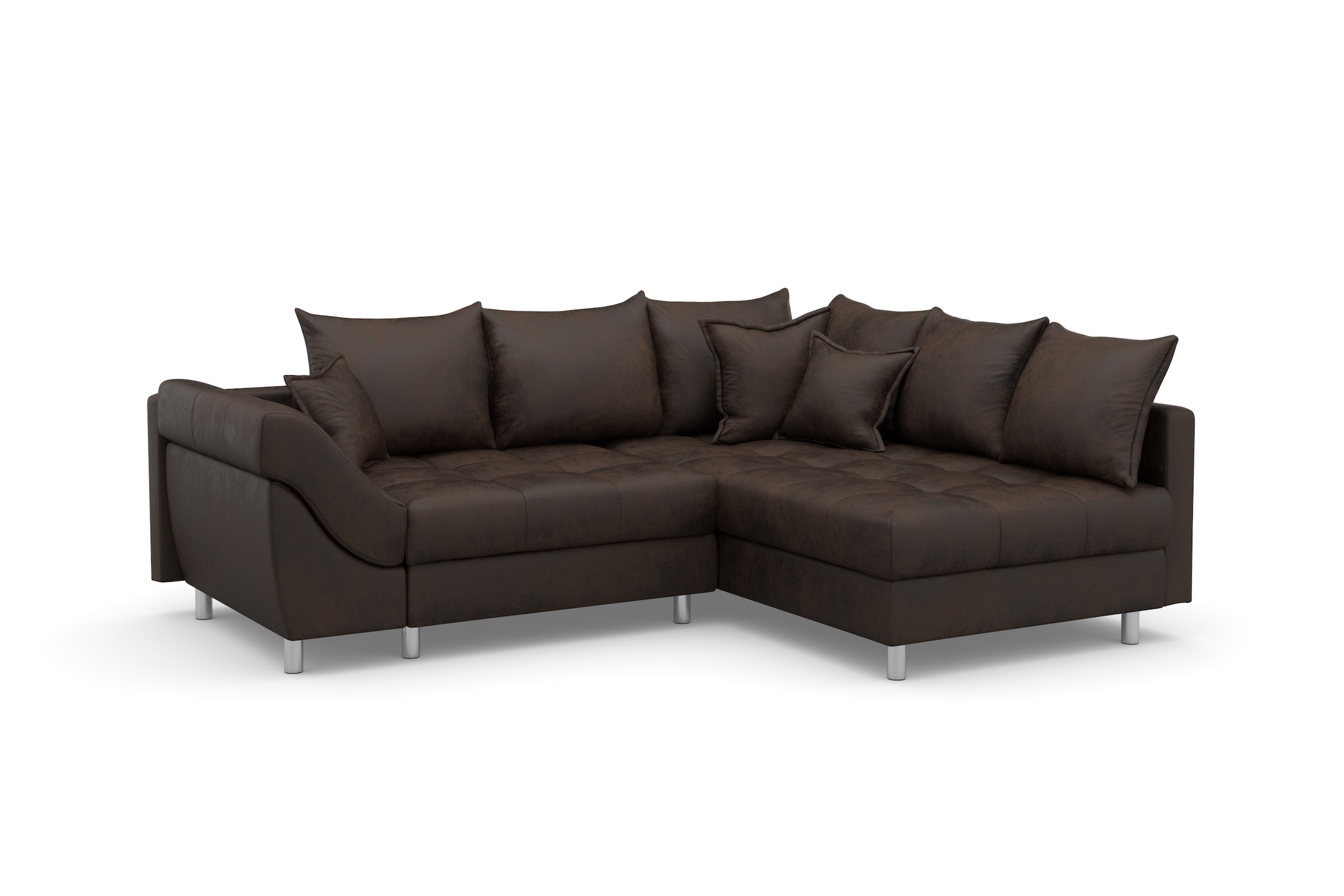 COLLECTION AB Ecksofa Joseli,  mit Zier- und Rückenkissen, komfortable Schanzen-Armlehne