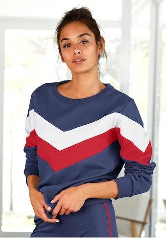 H.I.S Sweatshirt, mit Kontraststreifen an Vorderseite und Ärmeln kaufen