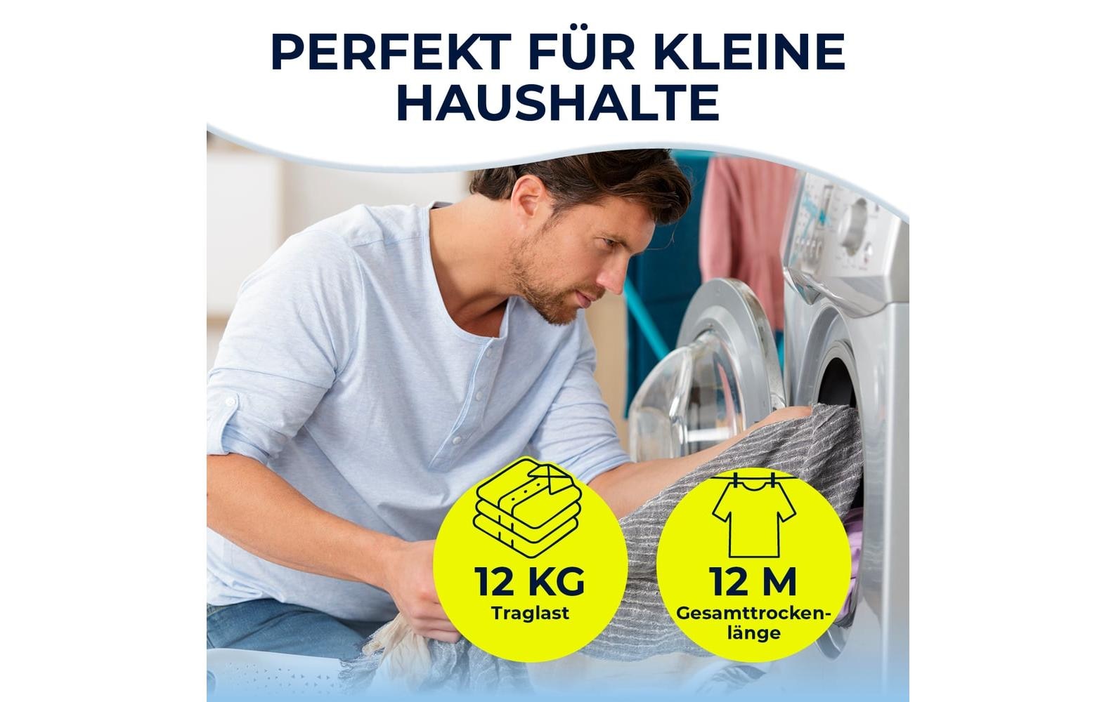EASYmaxx Wäscheständer »12 m« Ausziehbarer Wäschetrockner für kleine Haushalte