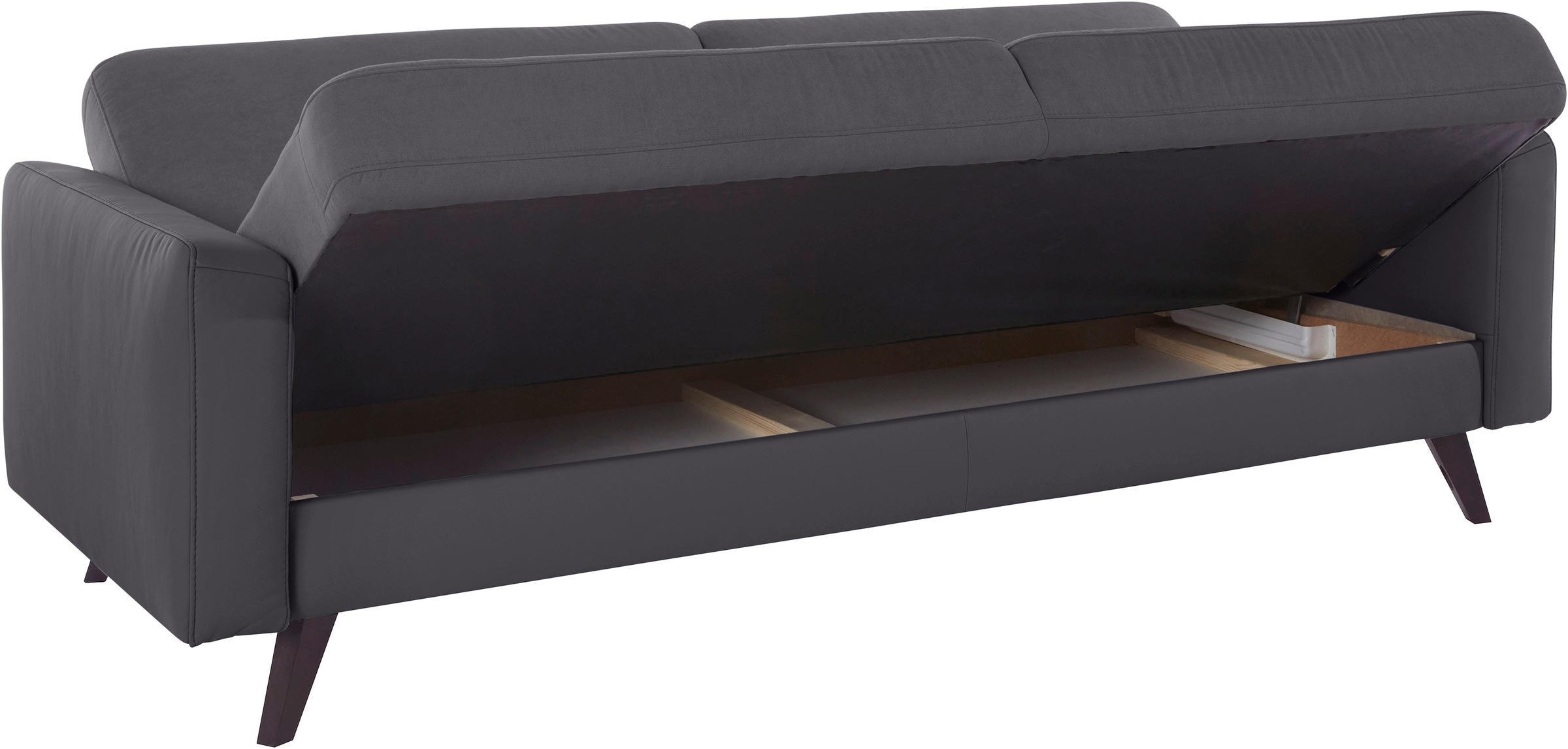exxpo - sofa fashion 3-Sitzer »Samso, elegant und bequem, toller Sitzkomfort, Schlafsofa«, Kippcouch, inklusive Bettfunktion und Bettkasten, Komfortsitzhöhe 49cm