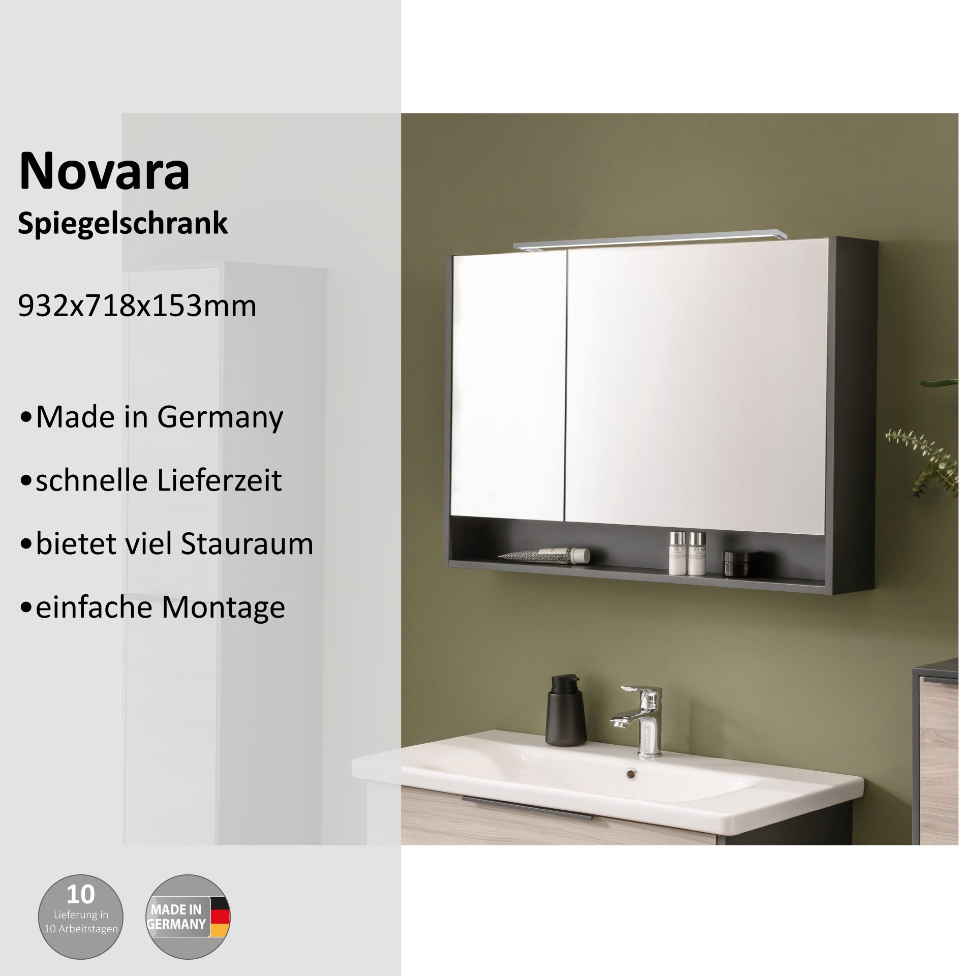 welltime Spiegelschrank »Novara«