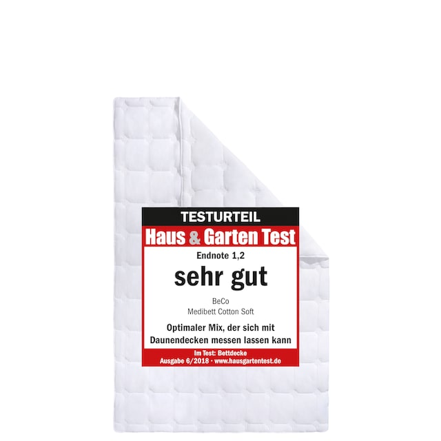 Beco Microfaserbettdecke »Bettdecke Medibett Cotton Soft, in 4 Wärmeklassen  erhältlich«, Füllung Polyester, (1 St.), Von Haus & Garten mit Testurteil:  