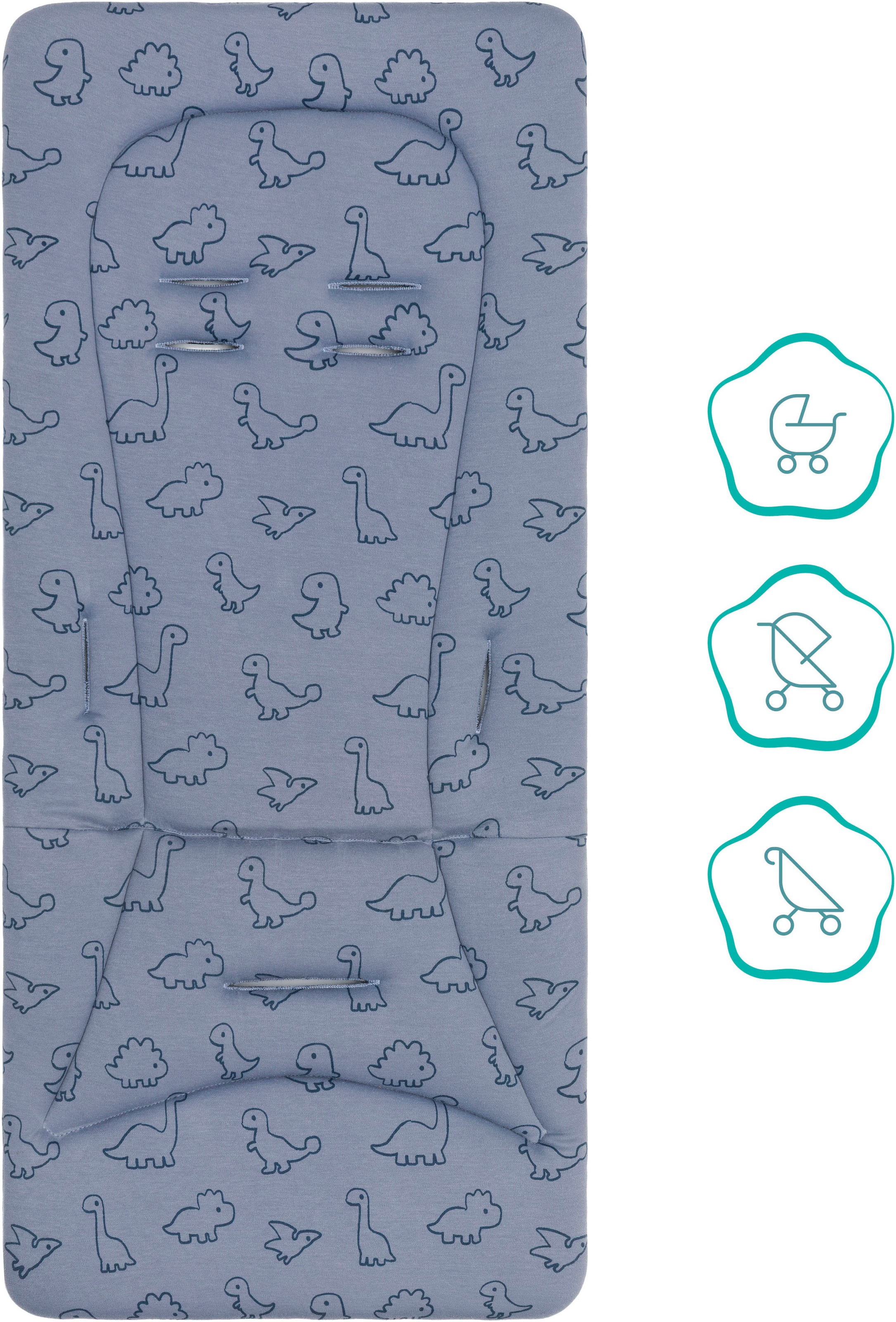 Fillikid Kinder-Sitzauflage »Wendeauflage Jersey« für Buggy und Kinderwagen