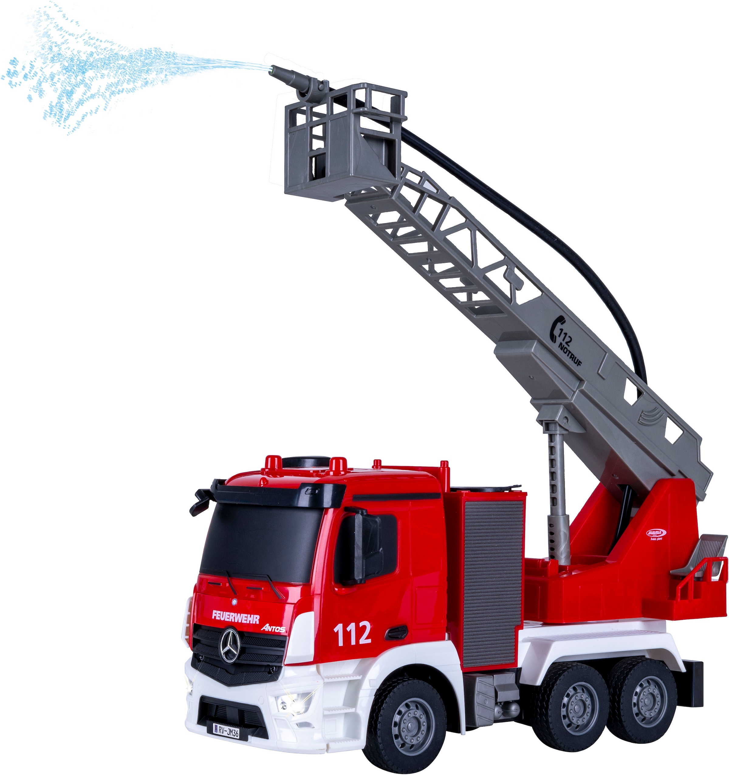Jamara RC-LKW »Feuerwehr Drehleiter Mercedes -Benz Antos 2,4GHz«, mit Spritzfunktion; LED-Licht; Maßstab 1:26