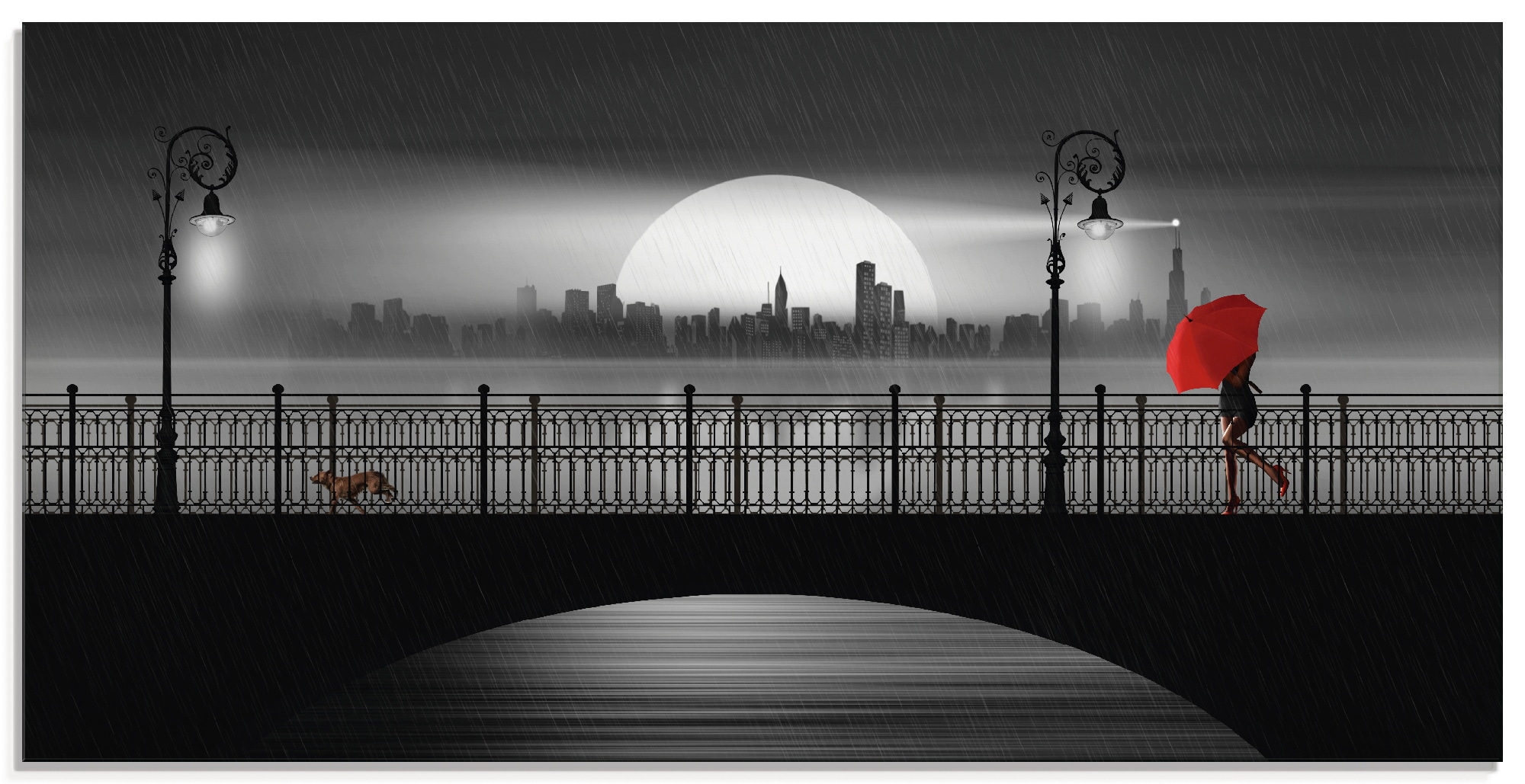 Artland Glasbild »Die Brücke im Regen« Brücken 1 Stk. tlg. in verschiedenen günstig online kaufen