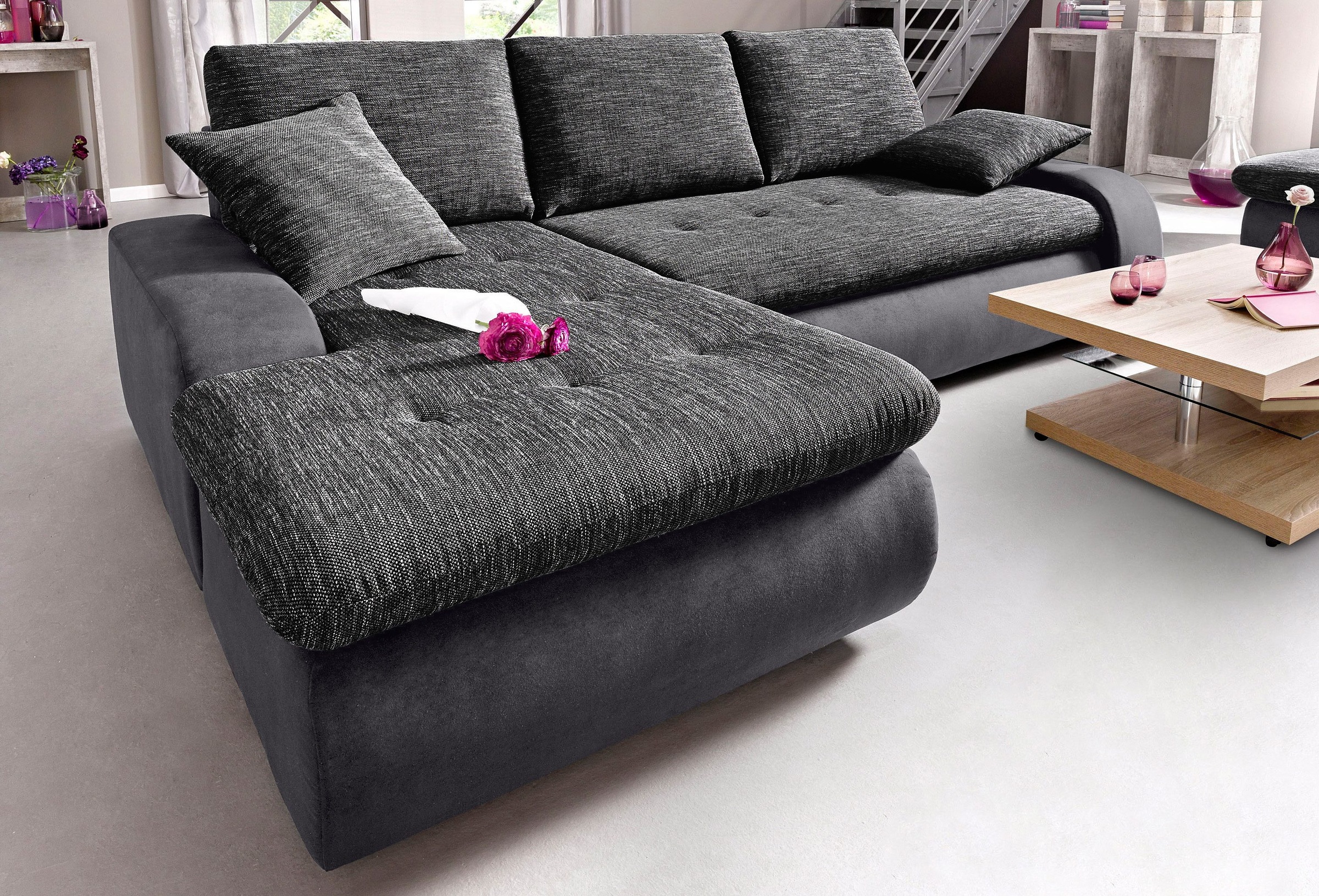 TRENDMANUFAKTUR Ecksofa »Indie, modern und bequem, Materialmix, OTTOs Choic günstig online kaufen