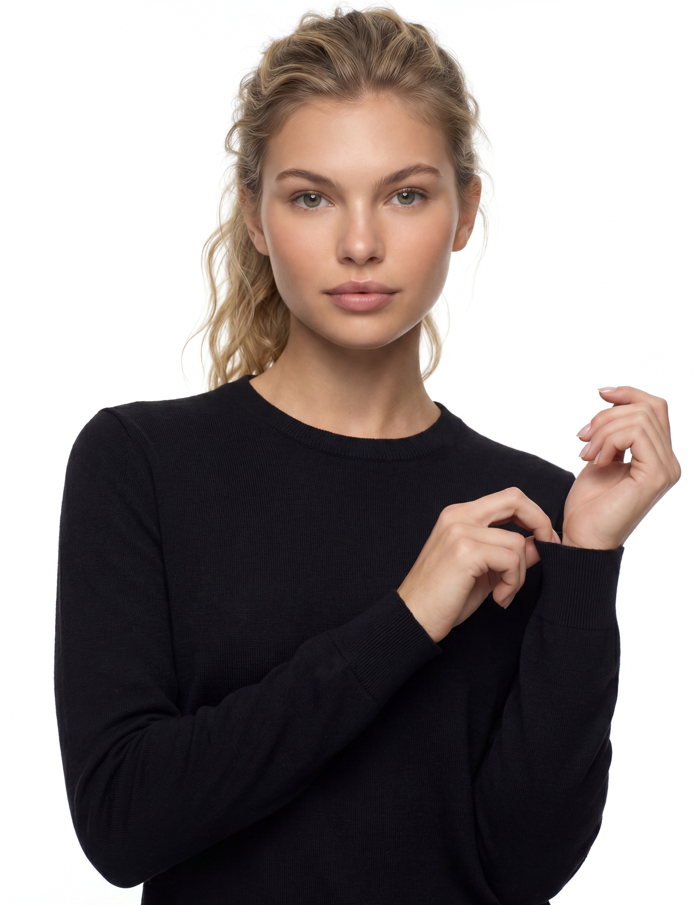 Guess Strickpullover reine Wolle, Regular Fit, Rundhalsausschnitt