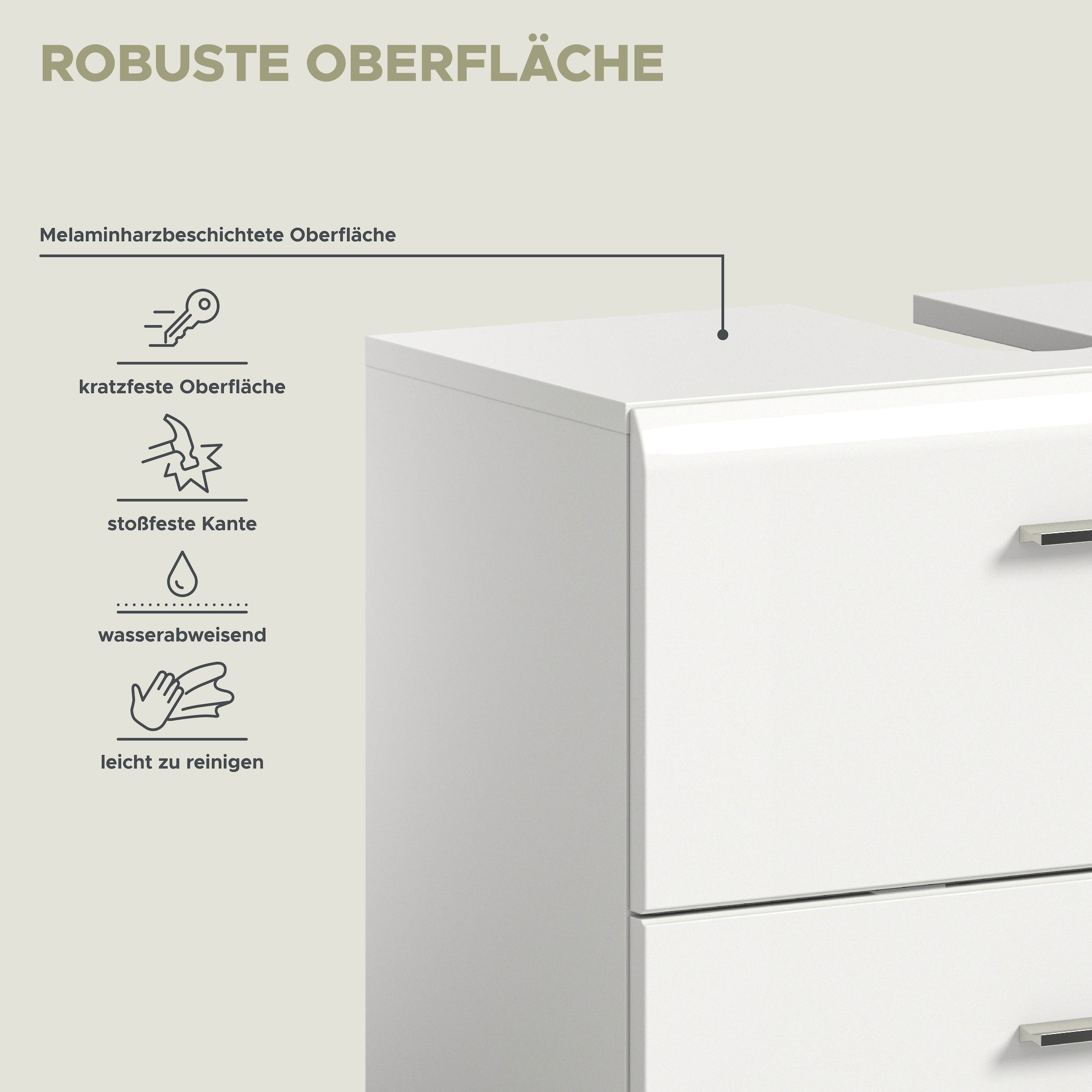 INOSIGN Badmöbel-Set »FLORENZ, TOPSELLER!, 3-teilige Badkombination, hochwertige MDF-Front«, (best. aus: Midischrank hoch, Waschbeckenunterschrank, Spiegelschrank), Bad-Kombination, Bad-Möbel, Badezimmer, Kombination, Kombi