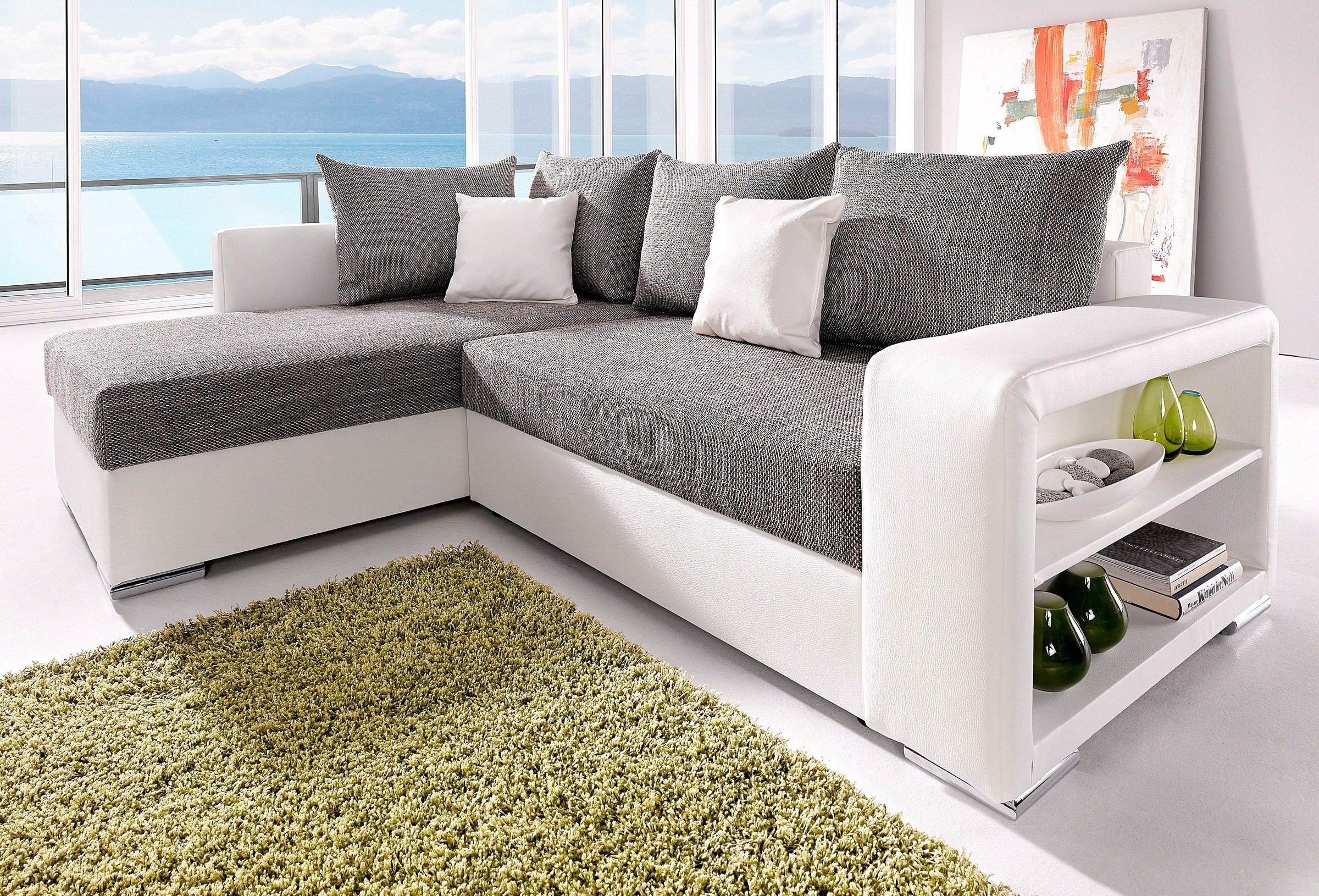 COLLECTION AB Ecksofa John, mit Bettfunktion, mit Rücken- und Zierkissen günstig online kaufen