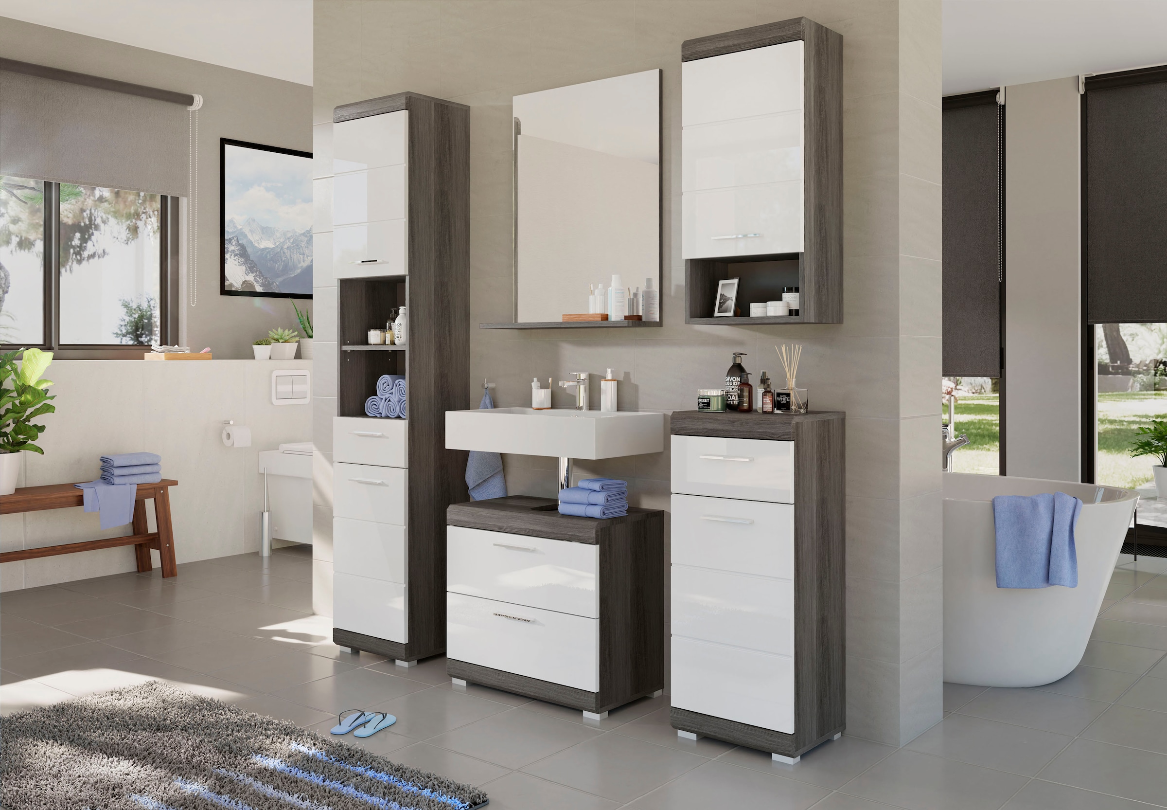 INOSIGN Unterschrank »Siena, Breite 37cm, 1 Tür, 1 Schubkasten, 2 Fächer, MDF-Front«, (1 St.), in verschiedenen Farben erhältlich, Badmöbel, Badschrank, Kommode, Bad