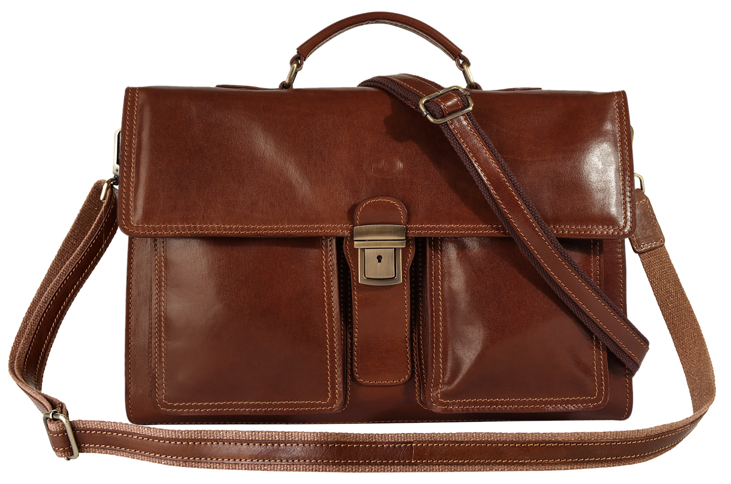 Piké Aktentasche echt Leder, Made in Italy