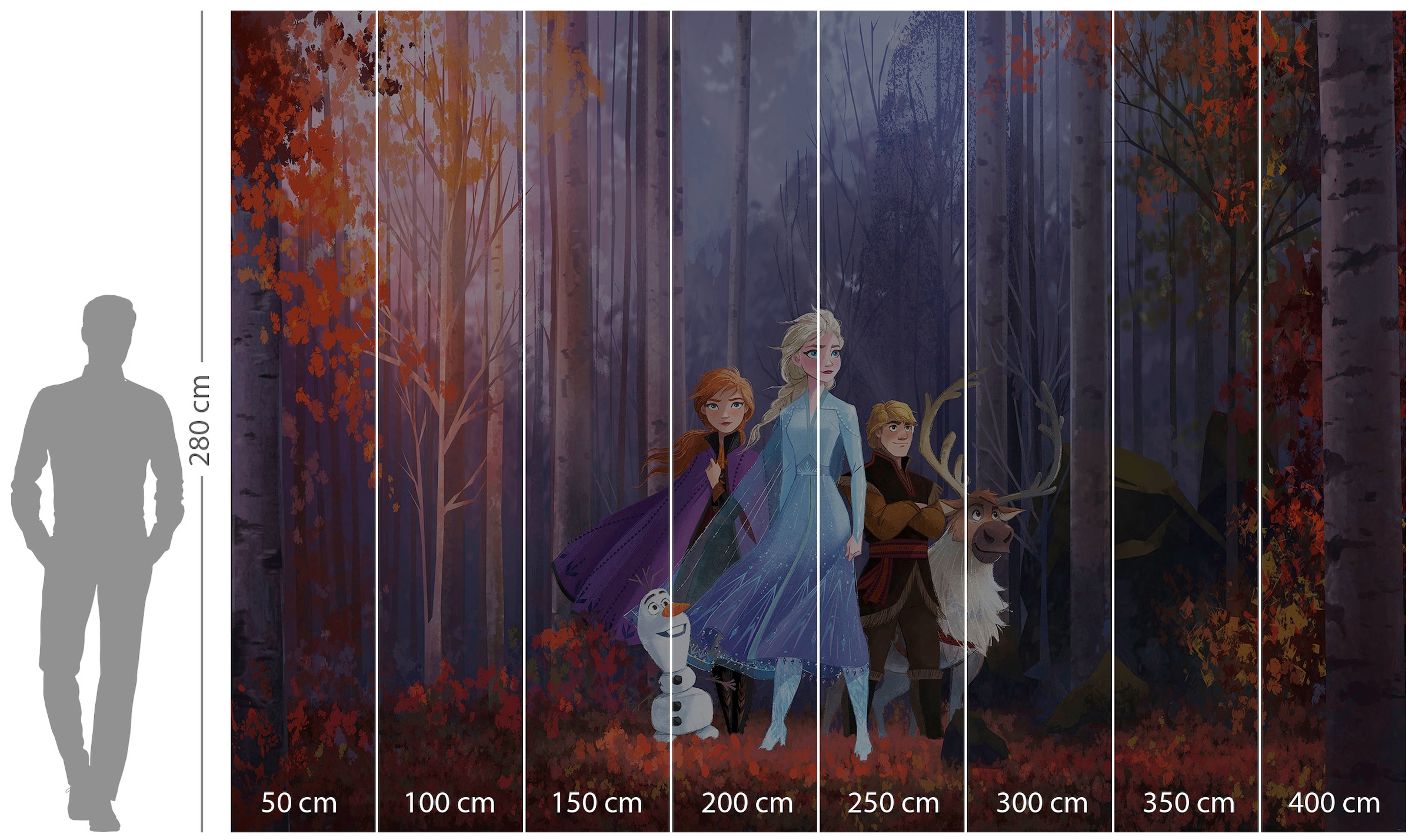Komar Vliestapete »Digitaldruck Vlies - Frozen Autumn Glade - Größe 400 x 280 cm«, bedruckt, Kinderzimmer