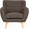 Home affaire Sessel »Noris«, mit Zierknopfheftung im Rücken, skandinavischer Stil, Holzfüße