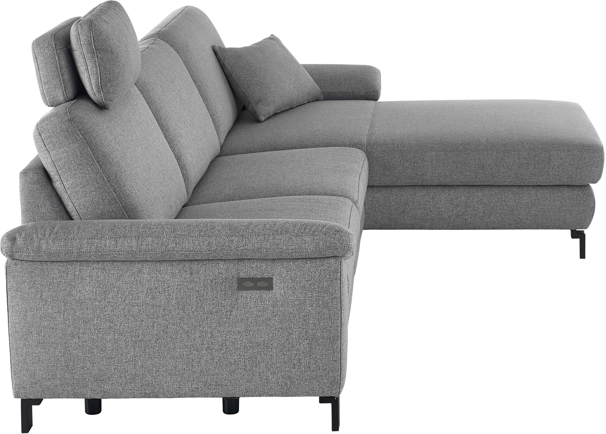 3C Candy Ecksofa »Mainau L-Form«, Relaxfunktion im 1,5-Sitzer, motorische Schlaffunktion in Longchair